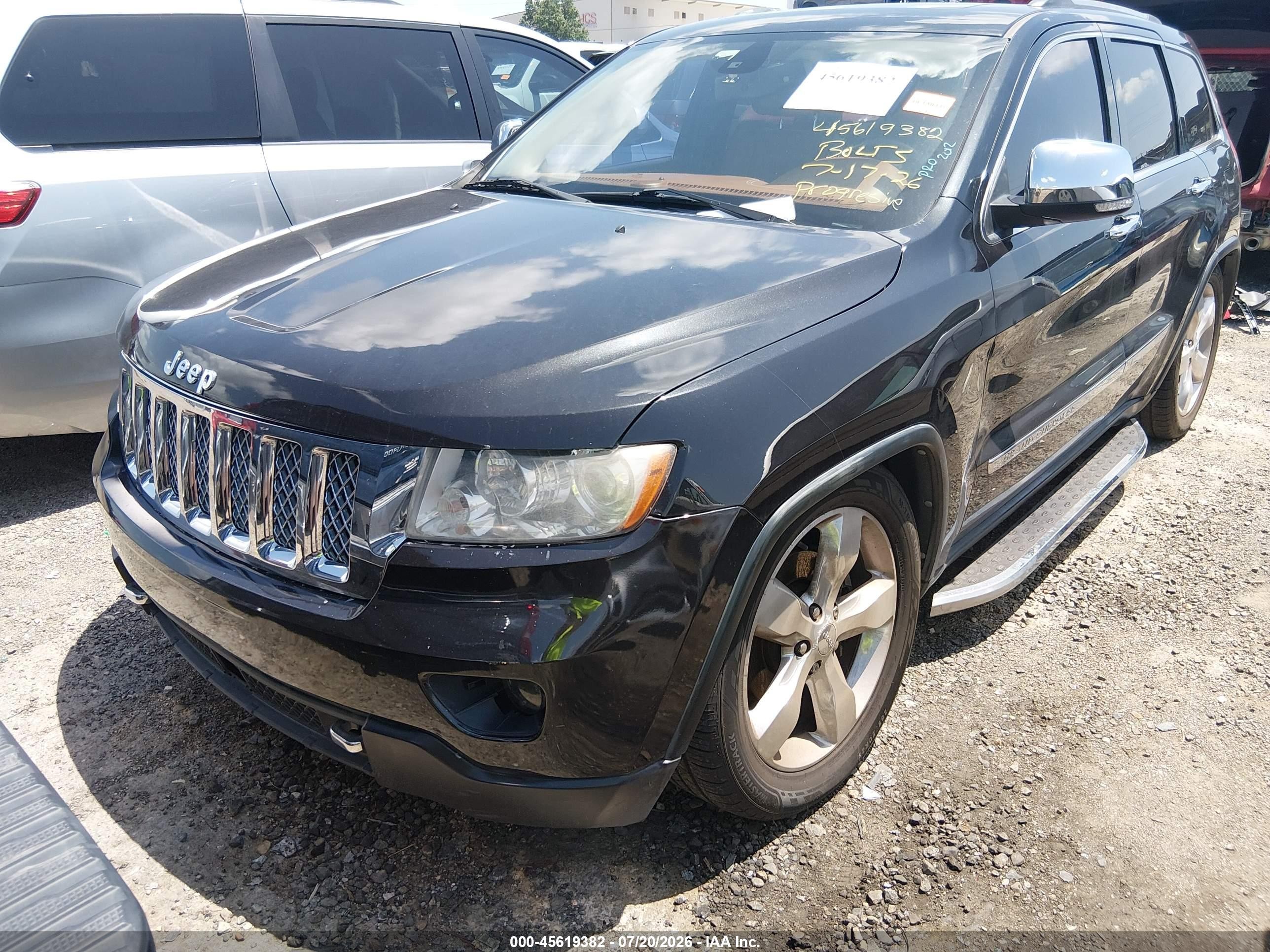 2012 Jeep Grand Cherokee Overland Черный vin: 1C4RJFCG2CC220761