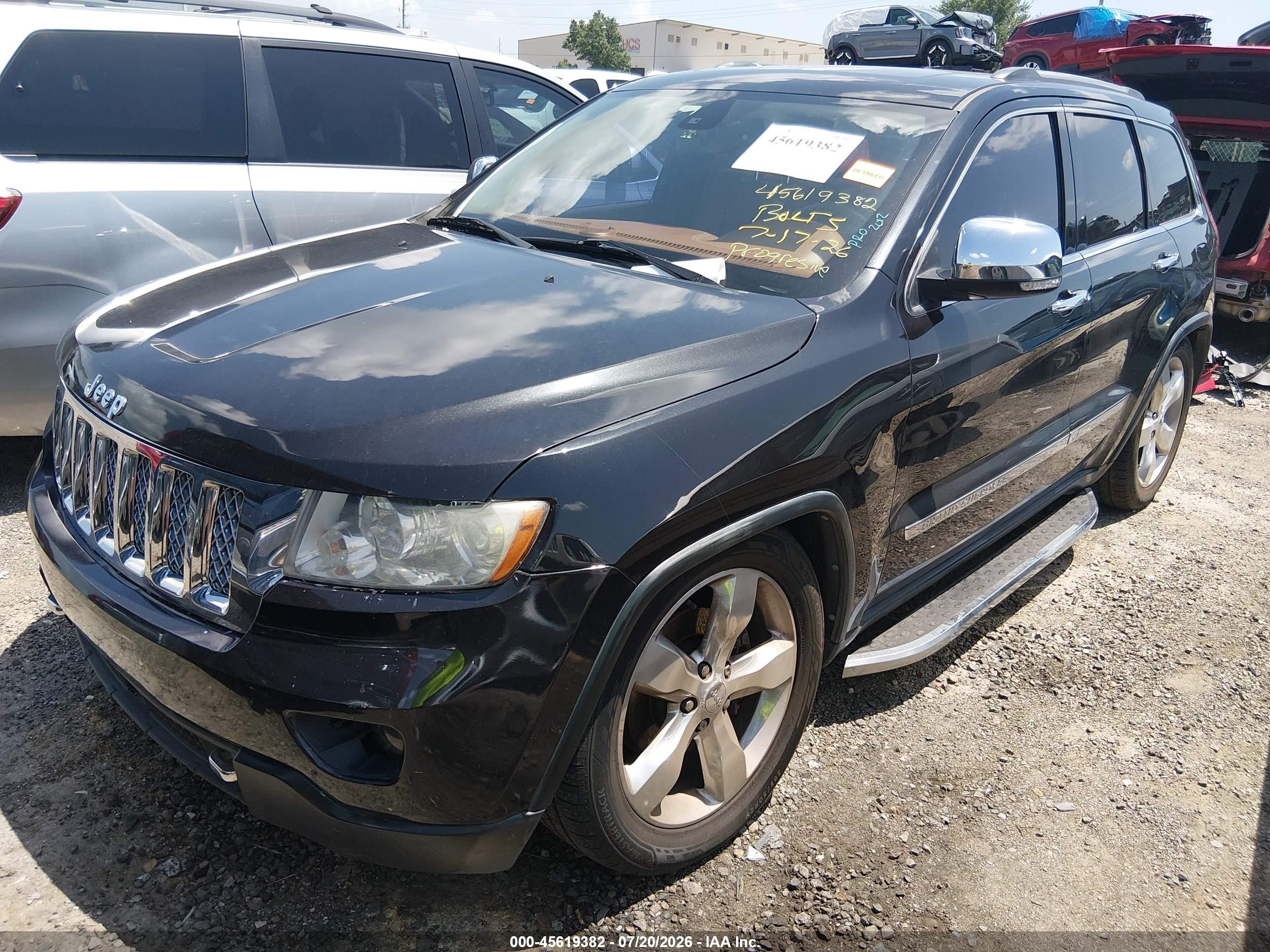 2012 Jeep Grand Cherokee Overland Черный vin: 1C4RJFCG2CC220761