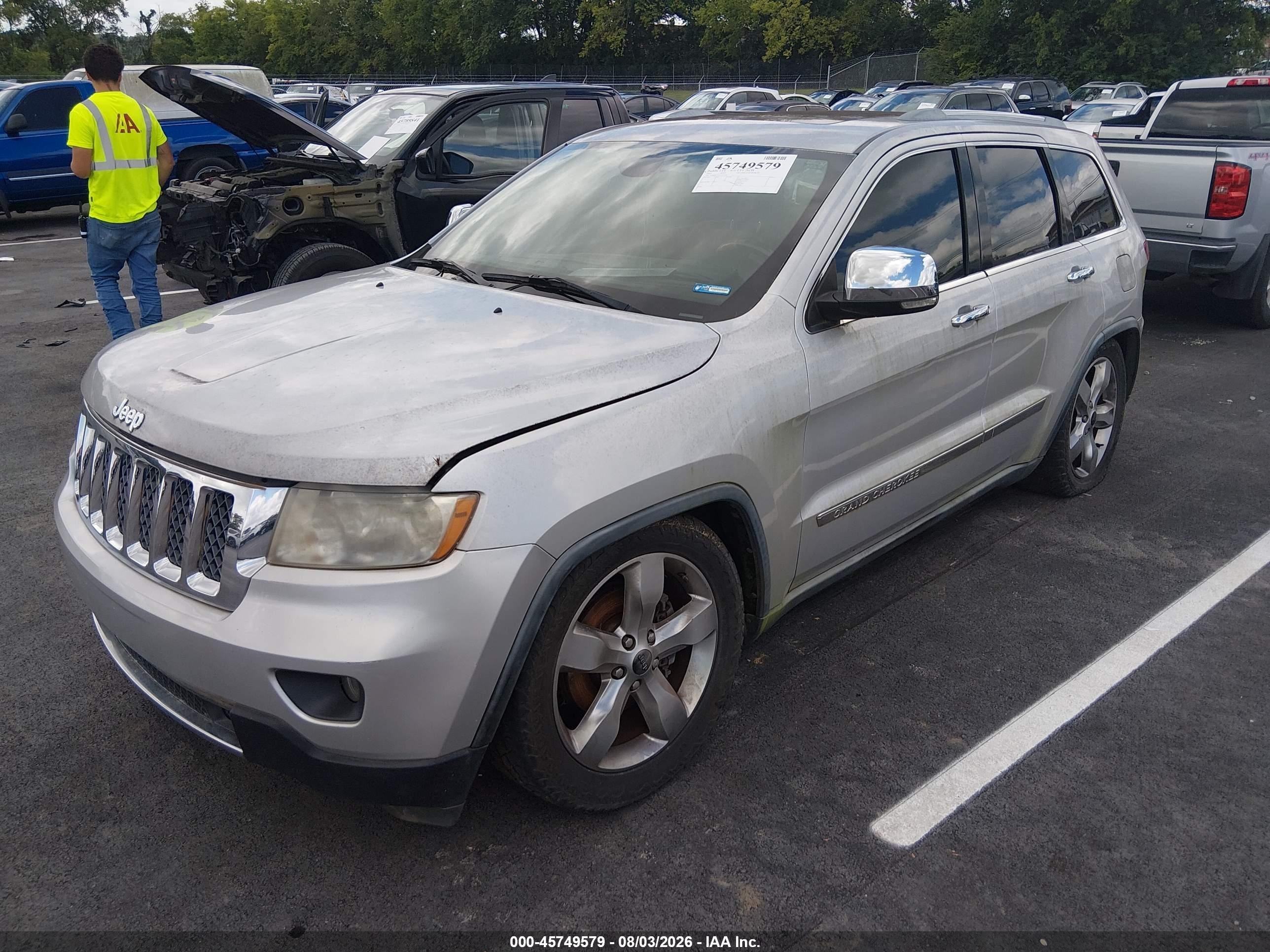 2012 Jeep Grand Cherokee Overland Silver vin: 1C4RJFCG2CC241108