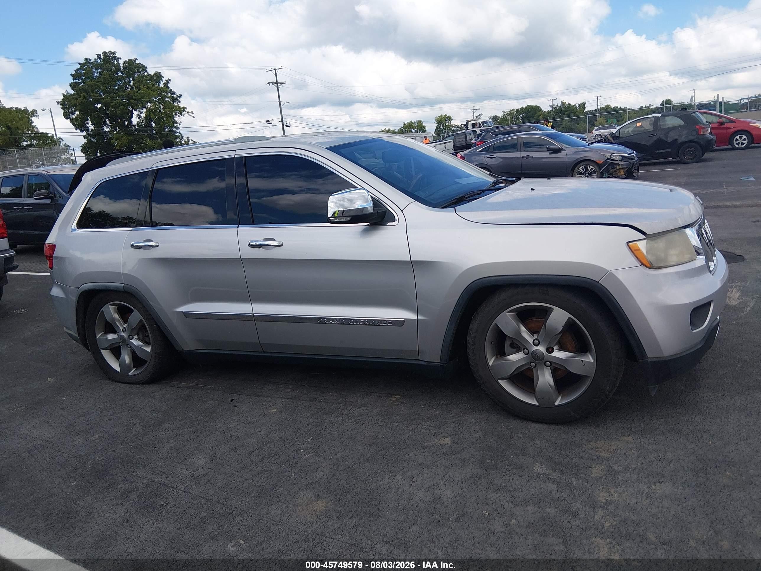 2012 Jeep Grand Cherokee Overland Silver vin: 1C4RJFCG2CC241108