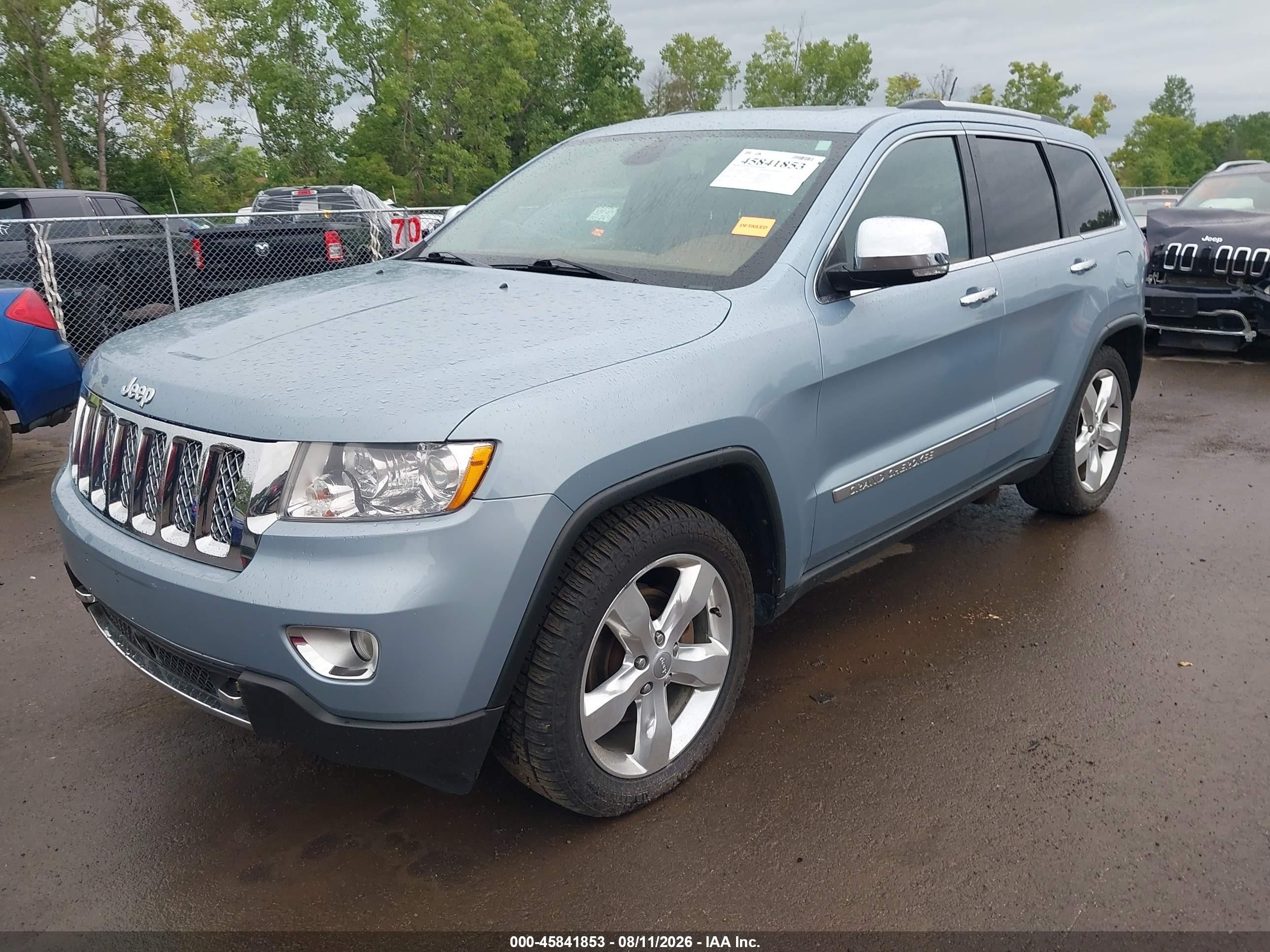 2012 Jeep Grand Cherokee Overland Light Blue vin: 1C4RJFCG2CC280488