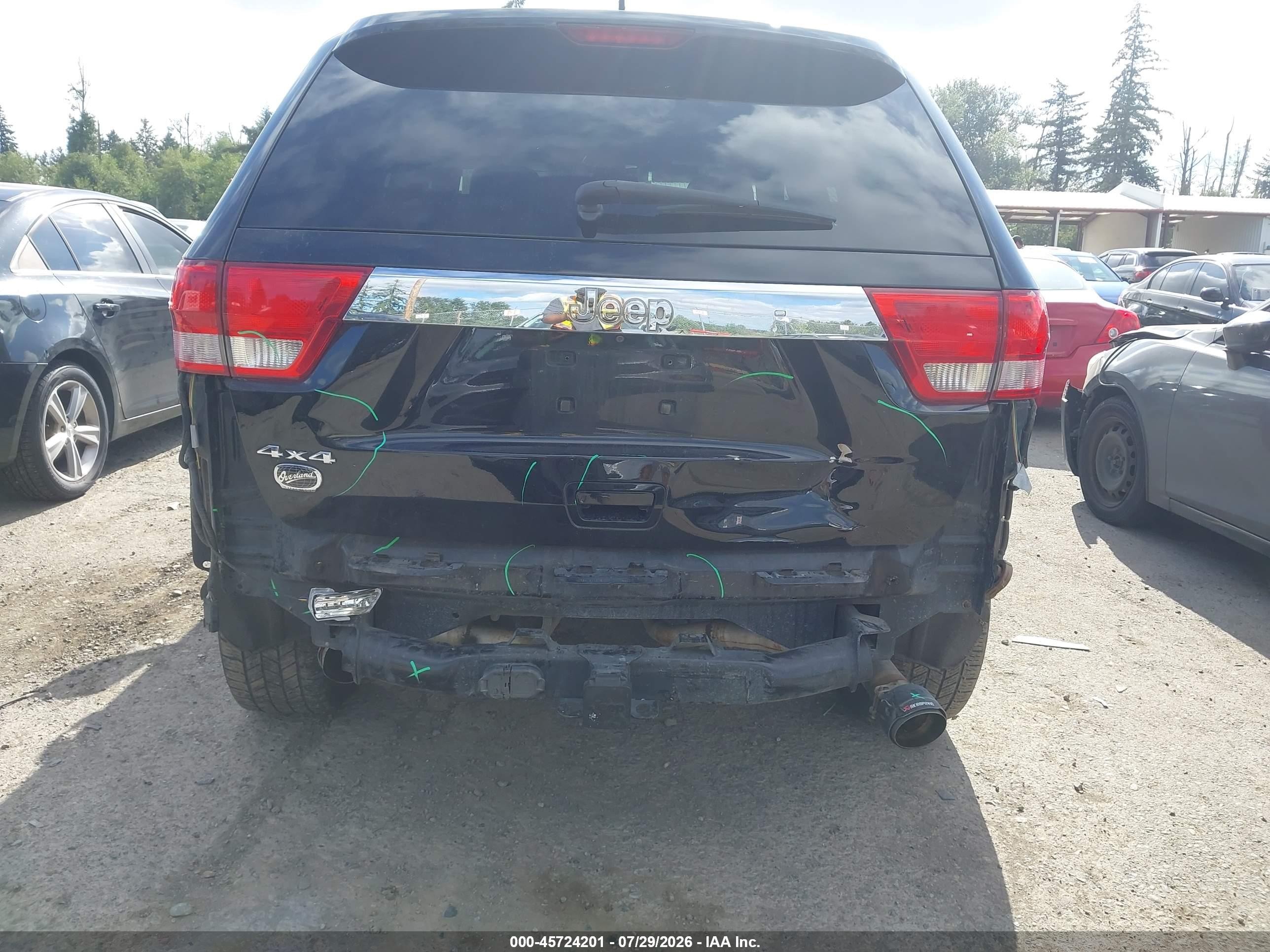 2013 Jeep Grand Cherokee Overland Summit Black vin: 1C4RJFCG2DC654504