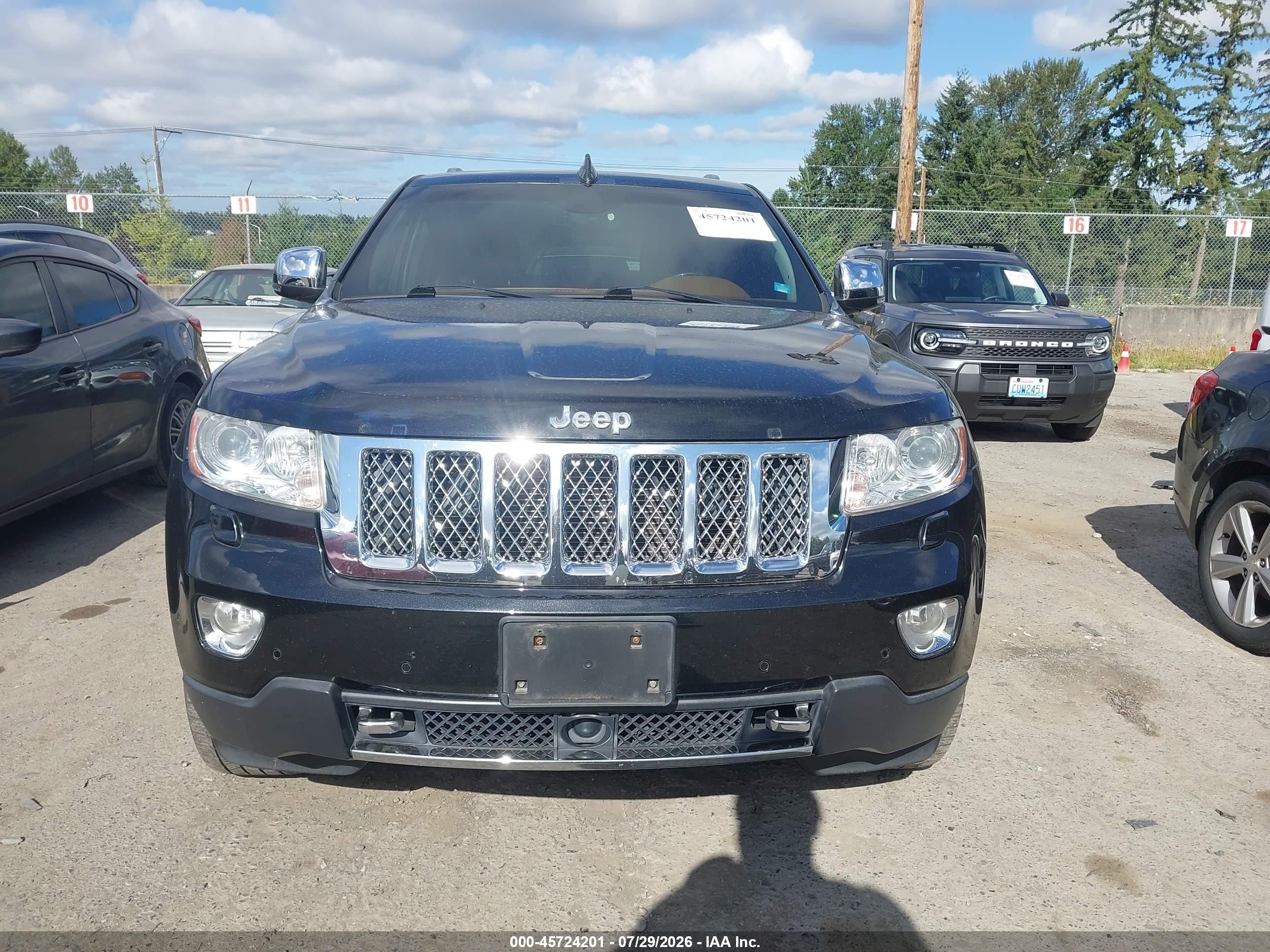 2013 Jeep Grand Cherokee Overland Summit Black vin: 1C4RJFCG2DC654504