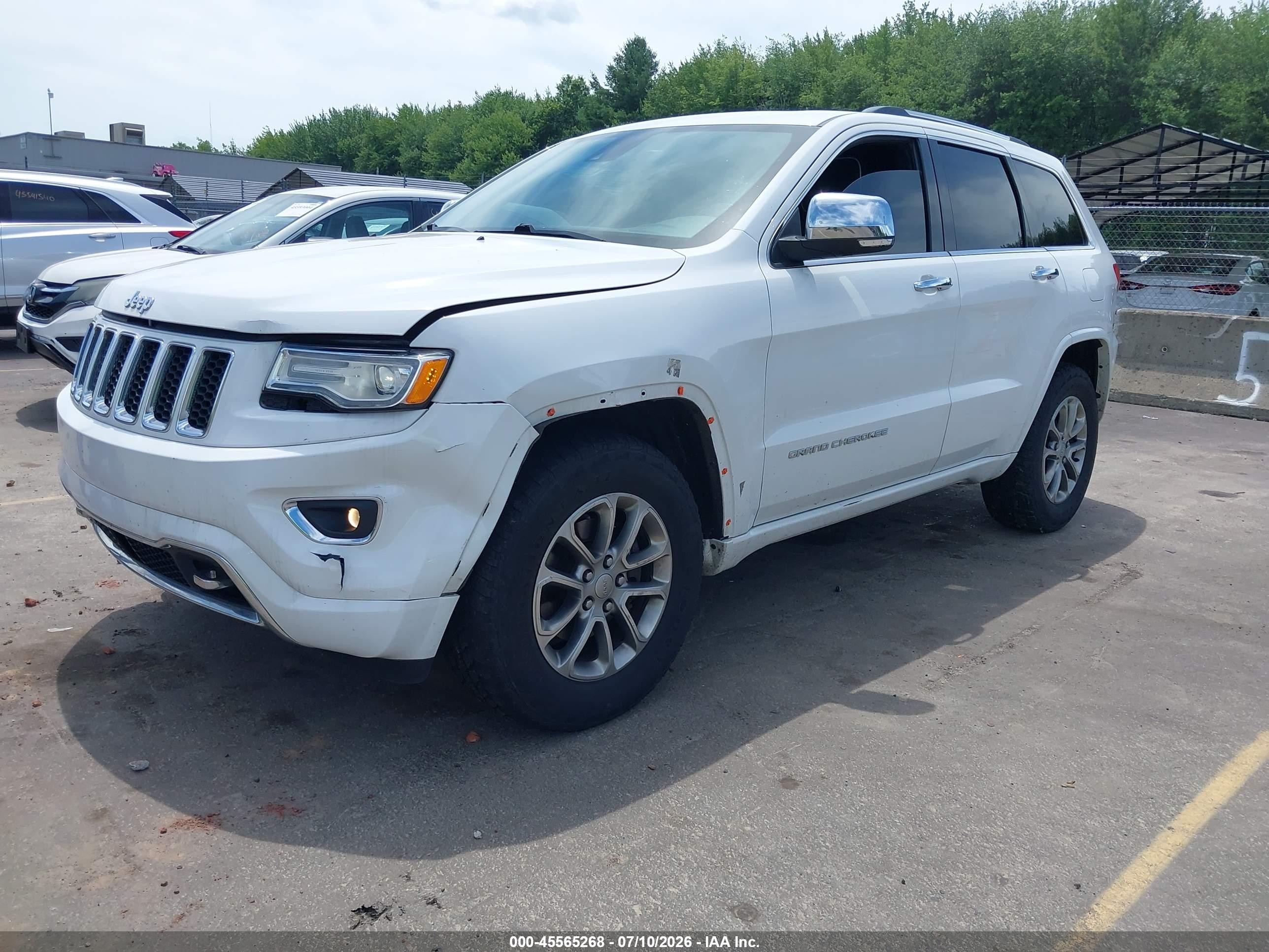 2015 Jeep Grand Cherokee Overland White vin: 1C4RJFCG2FC664548