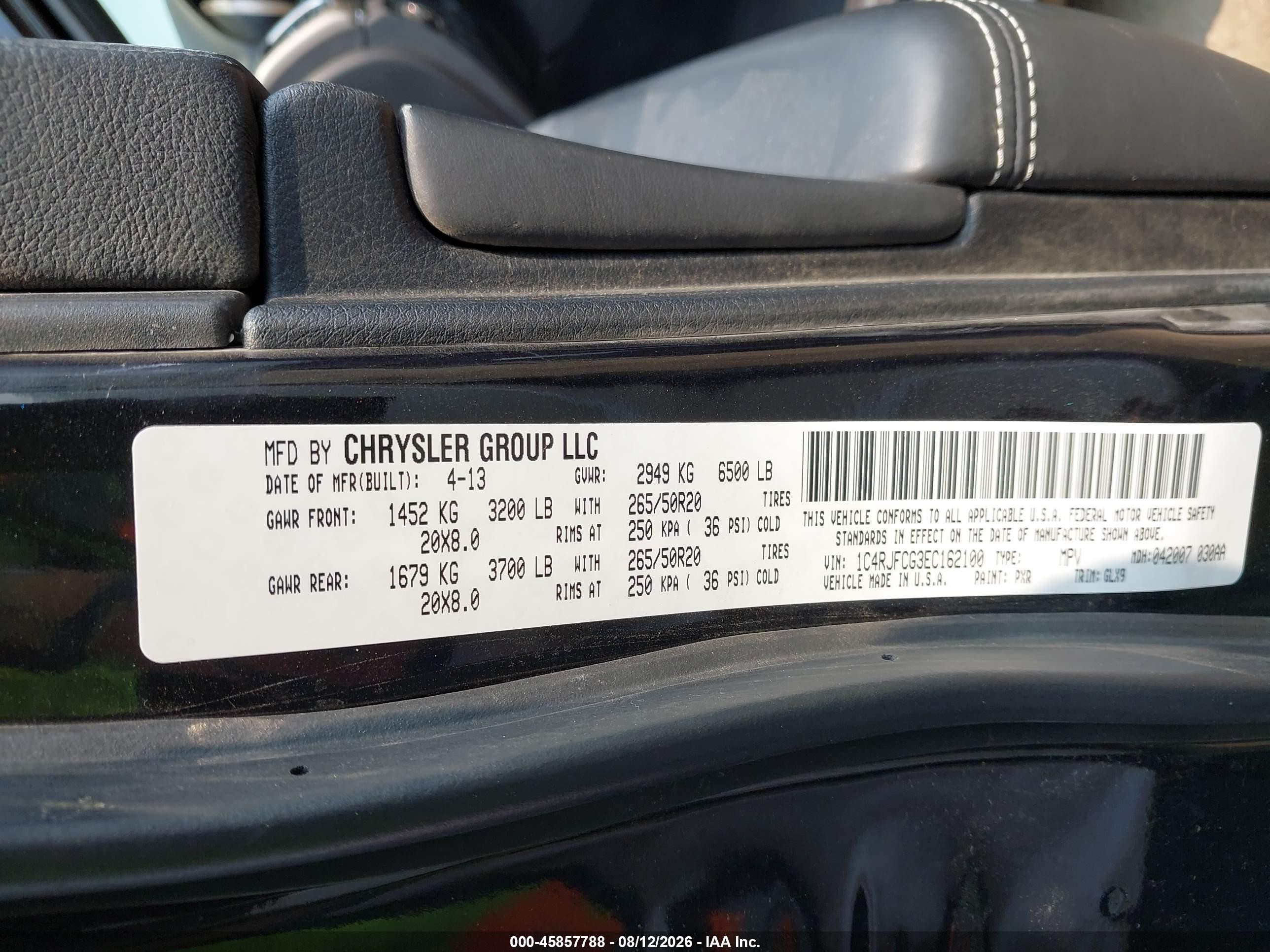 2014 Jeep Grand Cherokee Overland Black vin: 1C4RJFCG3EC162100