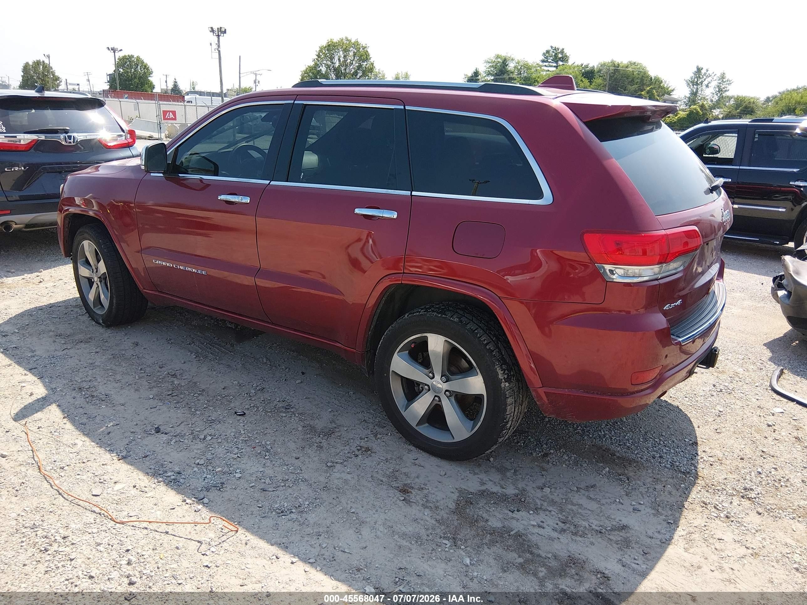 2014 Jeep Grand Cherokee Overland Red vin: 1C4RJFCG3EC174599