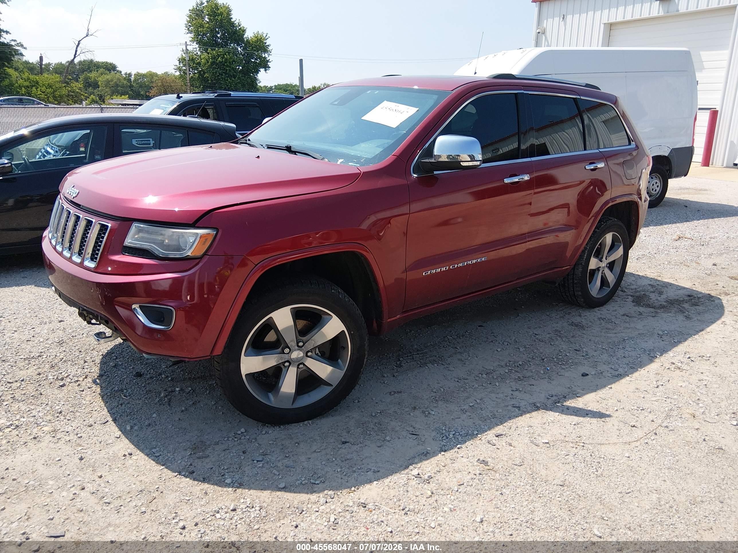 2014 Jeep Grand Cherokee Overland Red vin: 1C4RJFCG3EC174599
