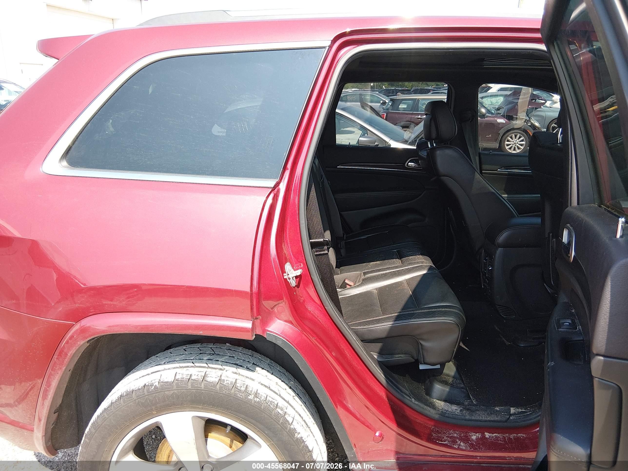 2014 Jeep Grand Cherokee Overland Red vin: 1C4RJFCG3EC174599
