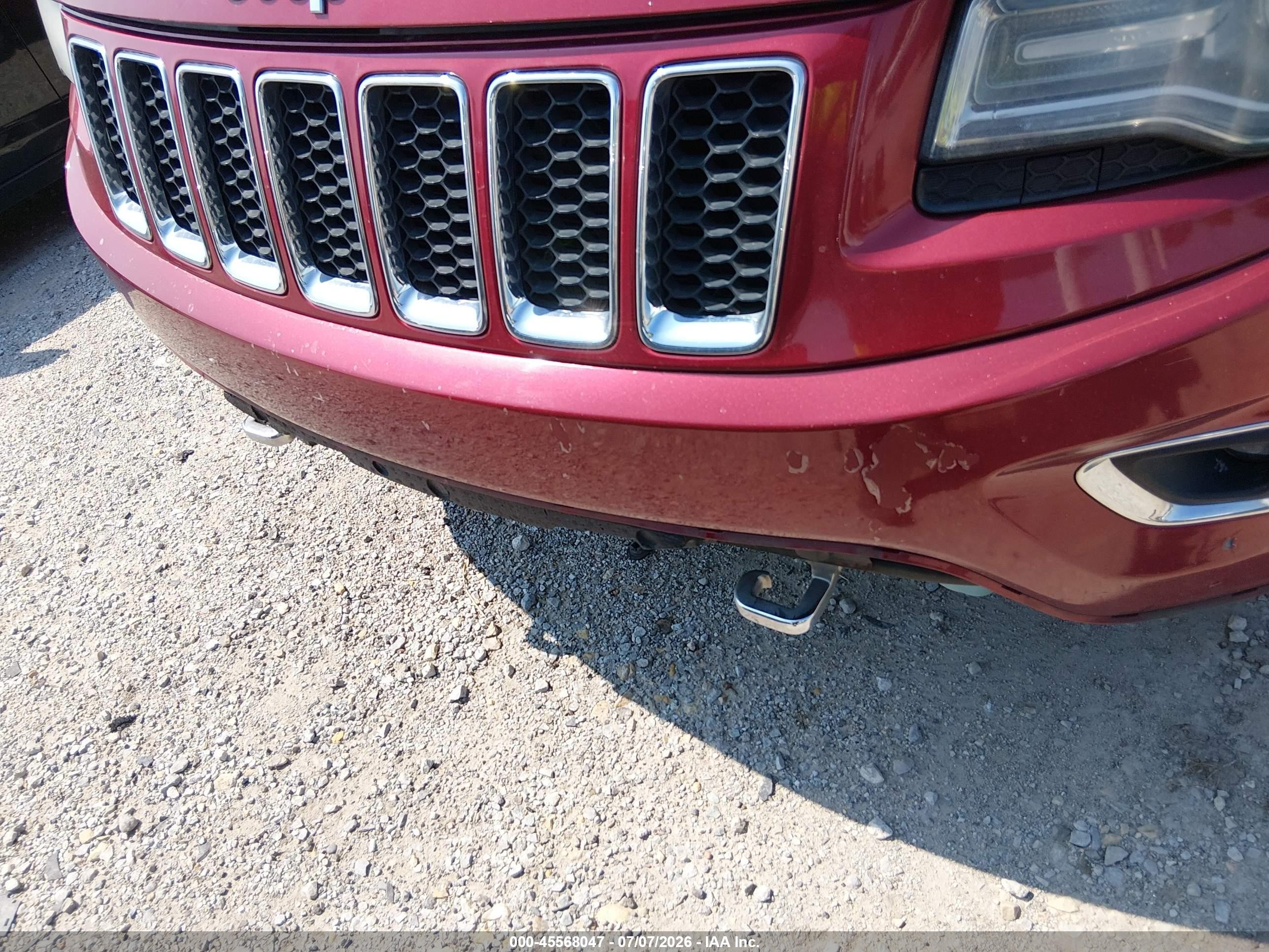 2014 Jeep Grand Cherokee Overland Red vin: 1C4RJFCG3EC174599