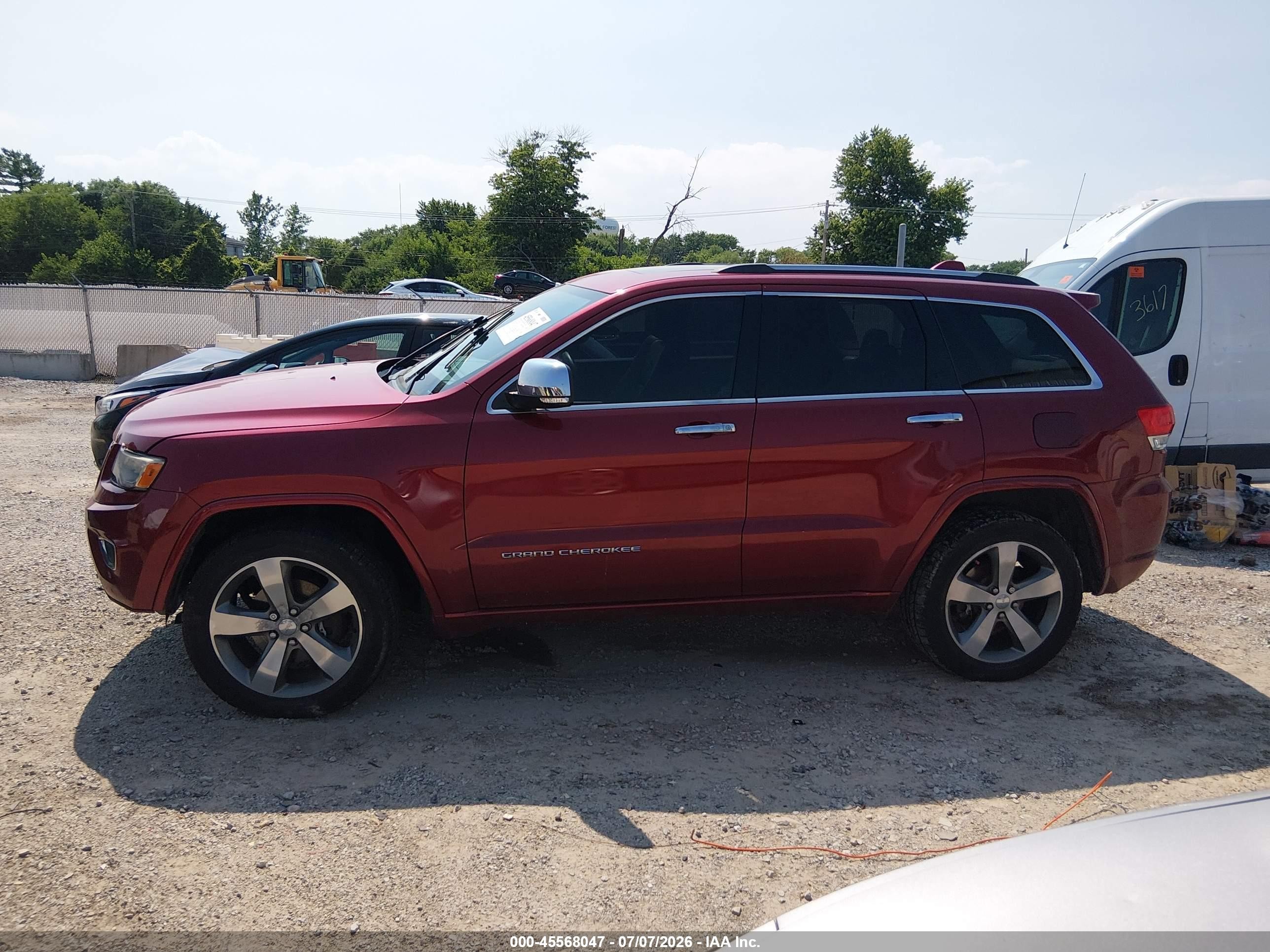 2014 Jeep Grand Cherokee Overland Red vin: 1C4RJFCG3EC174599