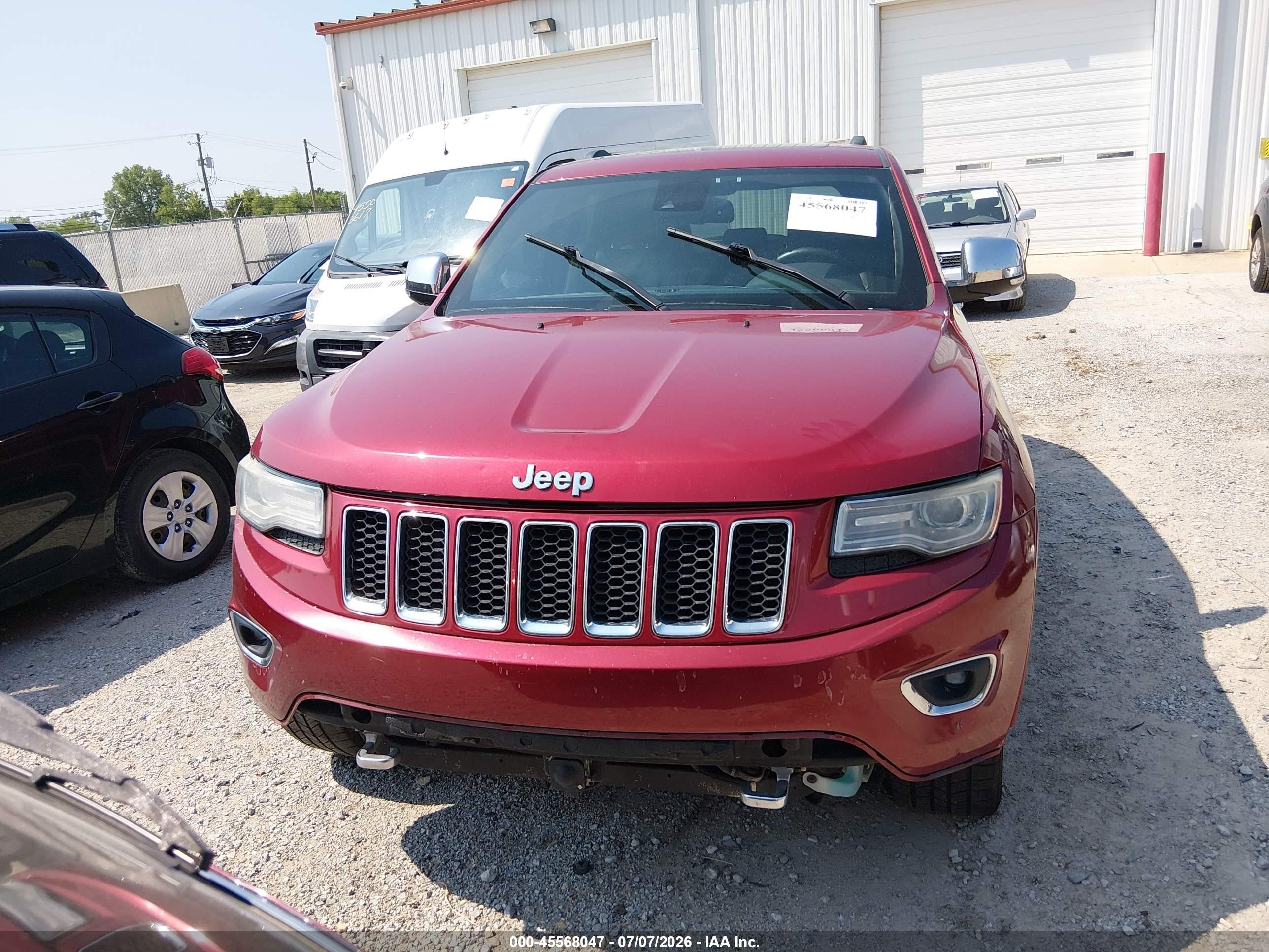 2014 Jeep Grand Cherokee Overland Red vin: 1C4RJFCG3EC174599
