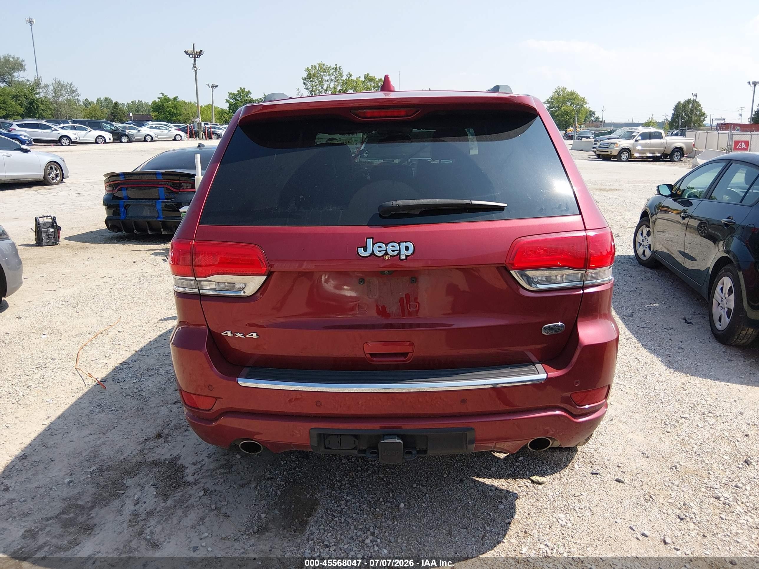 2014 Jeep Grand Cherokee Overland Red vin: 1C4RJFCG3EC174599