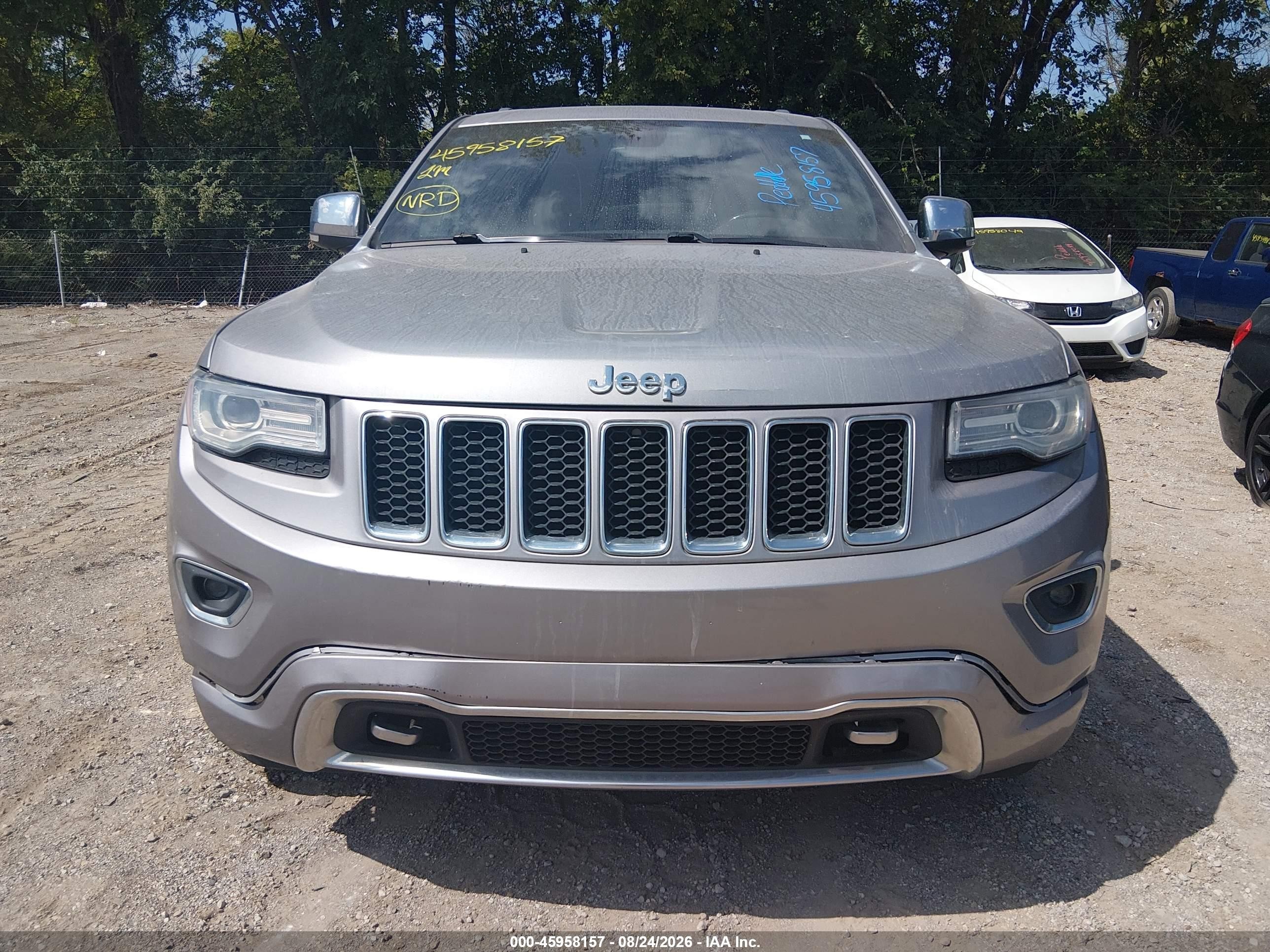 2014 Jeep Grand Cherokee Overland Серебряный vin: 1C4RJFCG3EC207620