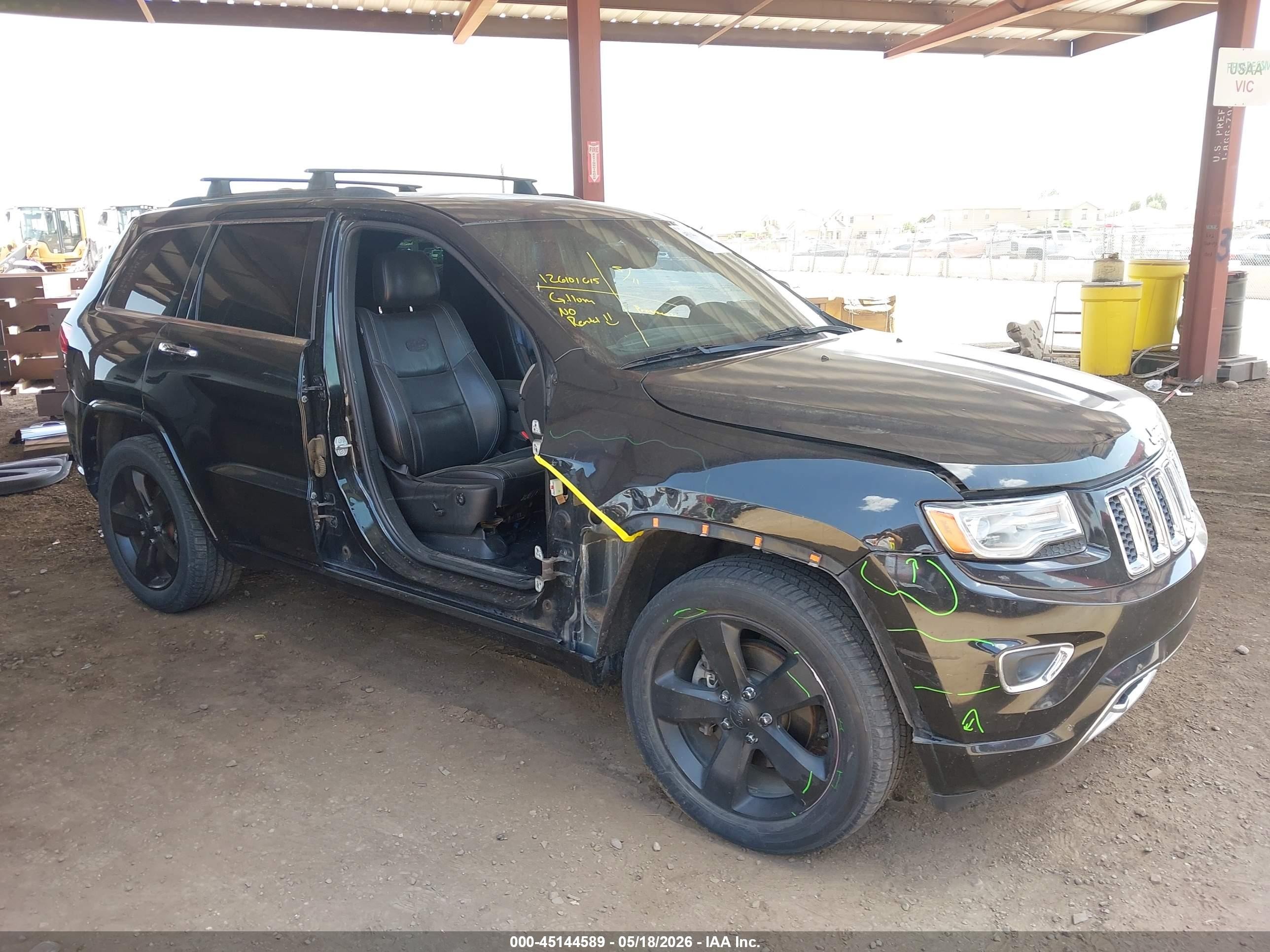 2014 Jeep Grand Cherokee Overland Black vin: 1C4RJFCG3EC416825