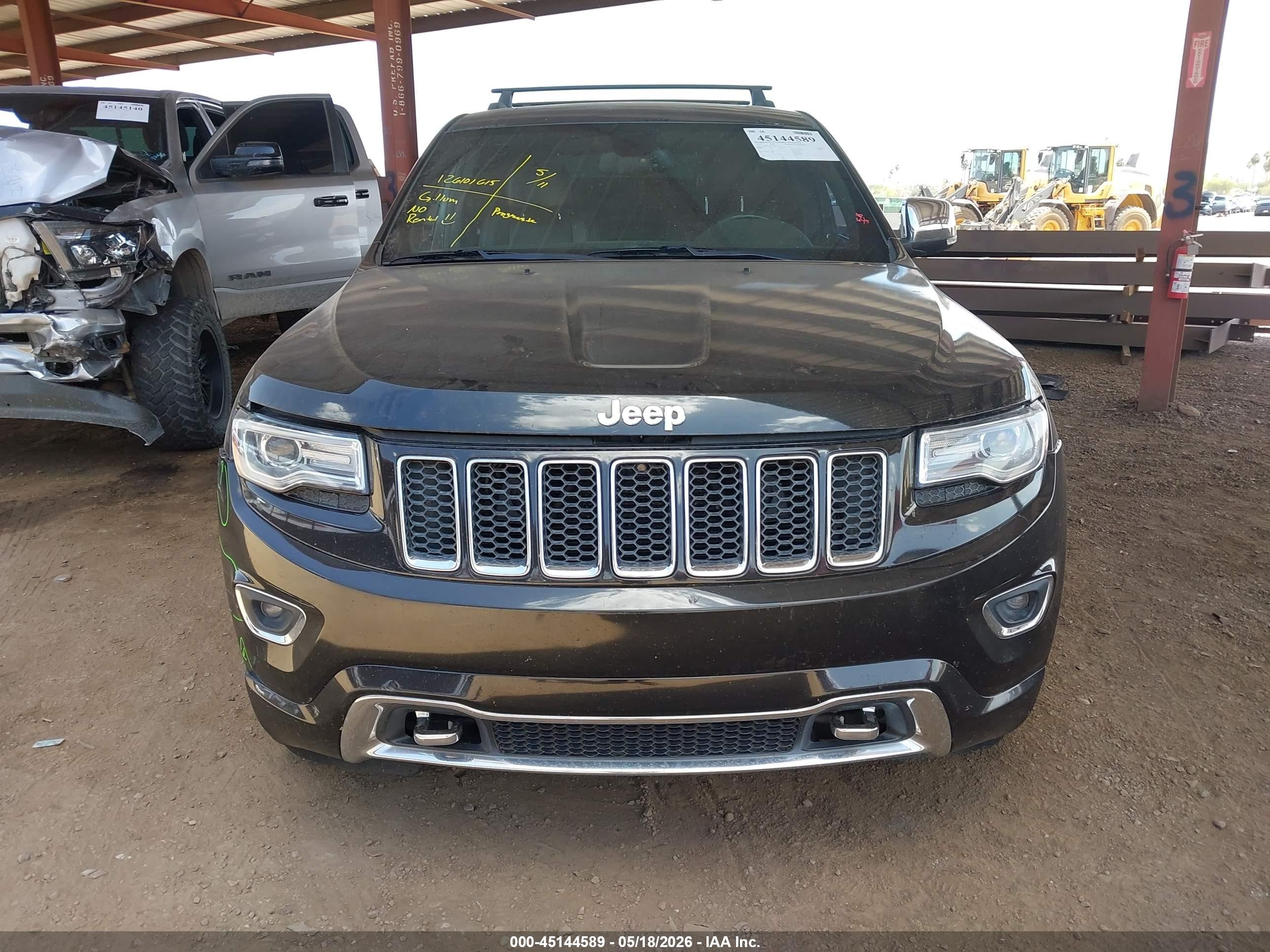 2014 Jeep Grand Cherokee Overland Black vin: 1C4RJFCG3EC416825