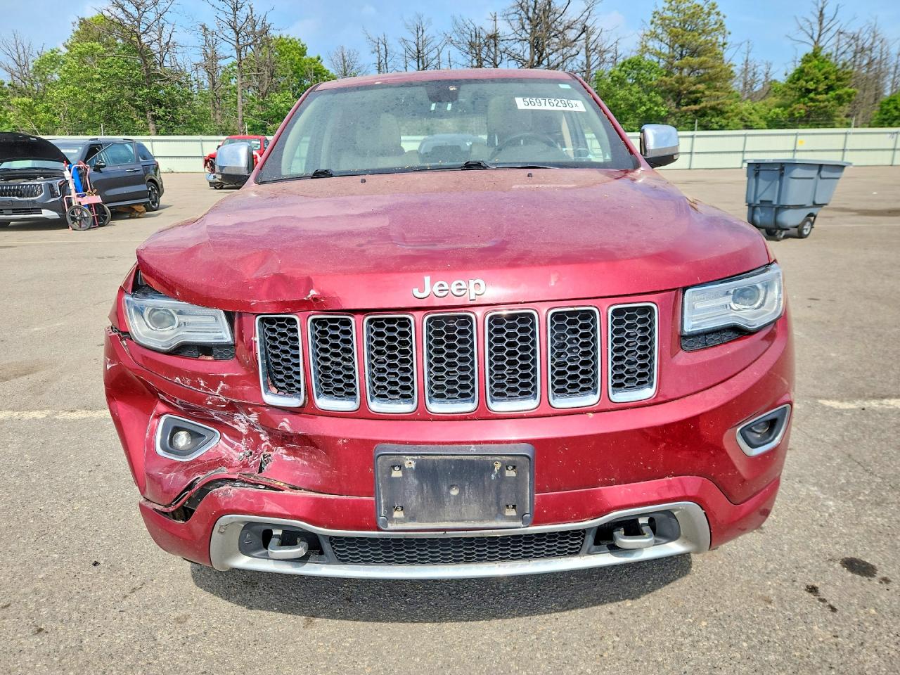 2015 Jeep Grand Cherokee Overland Red vin: 1C4RJFCG3FC950814
