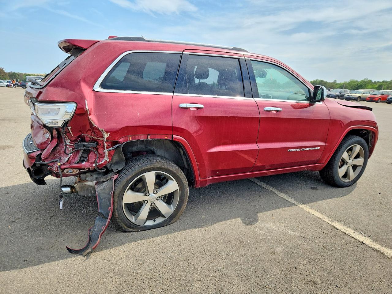 2015 Jeep Grand Cherokee Overland Red vin: 1C4RJFCG3FC950814