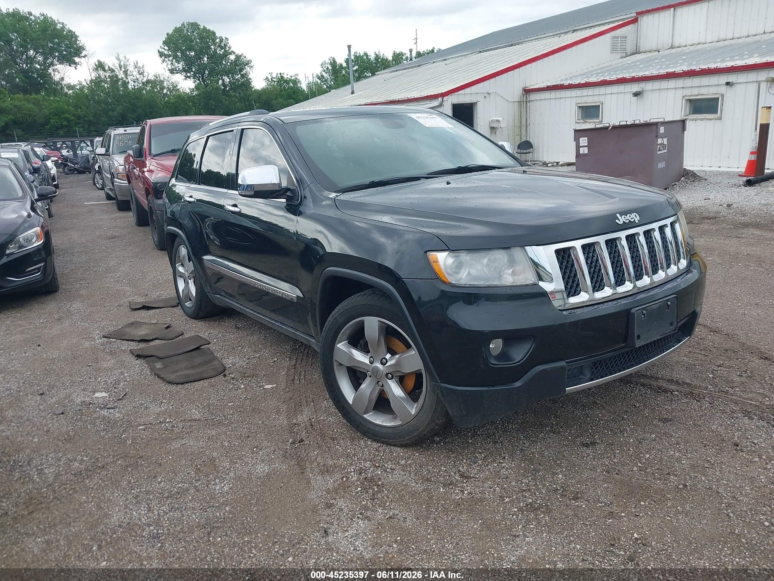2012 Jeep Grand Cherokee Overland Black vin: 1C4RJFCG4CC272523