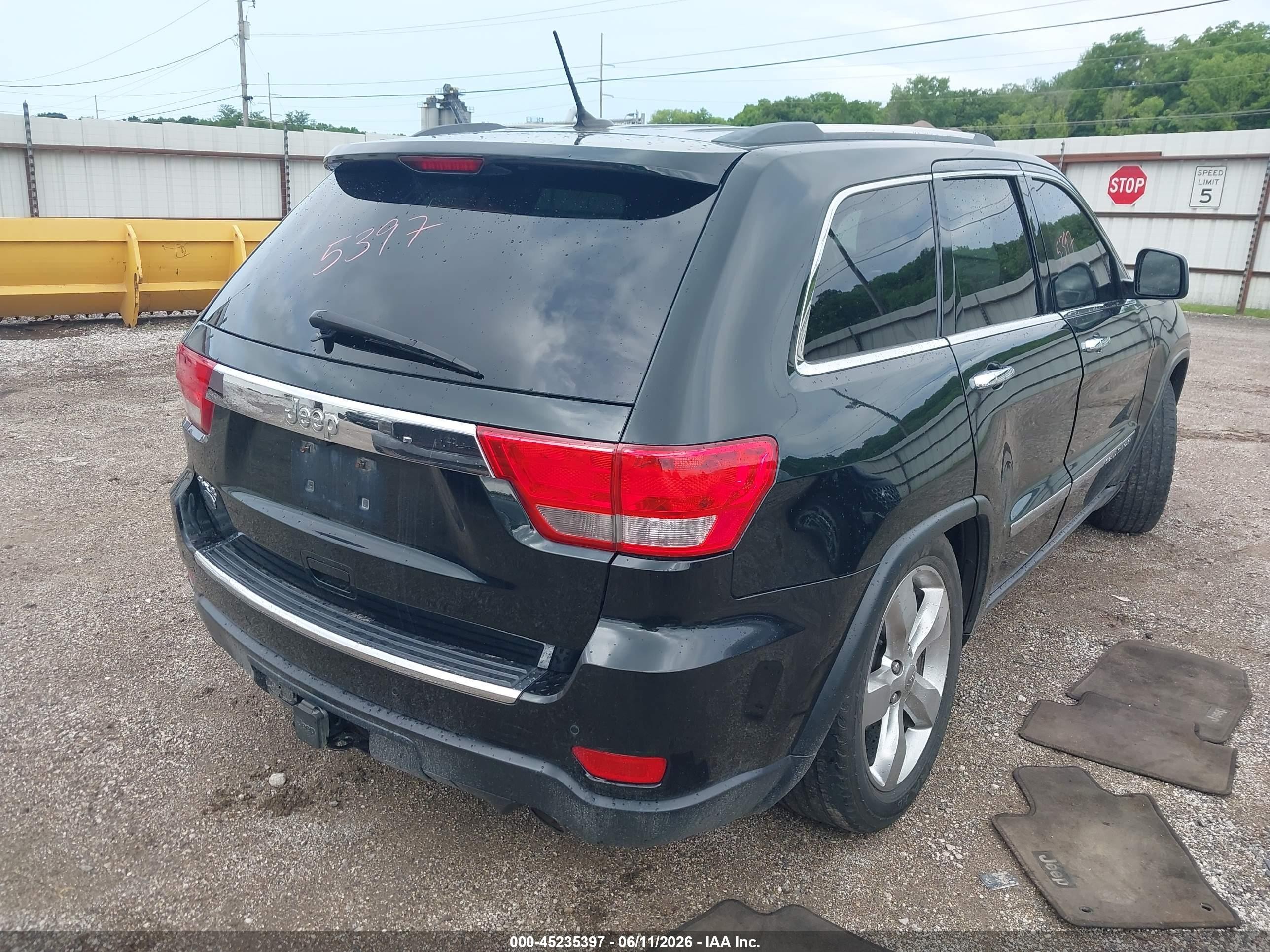 2012 Jeep Grand Cherokee Overland Black vin: 1C4RJFCG4CC272523