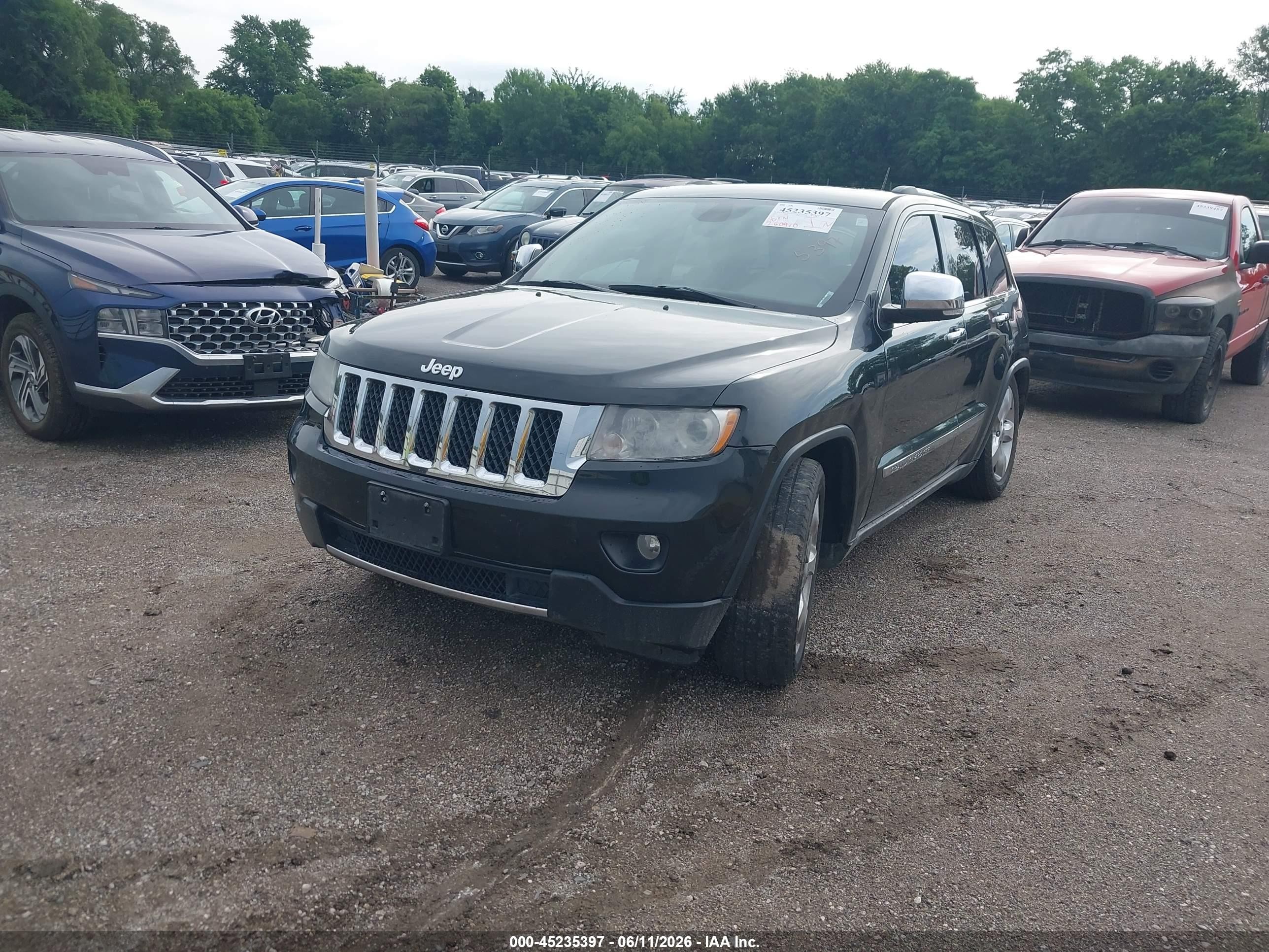 2012 Jeep Grand Cherokee Overland Black vin: 1C4RJFCG4CC272523