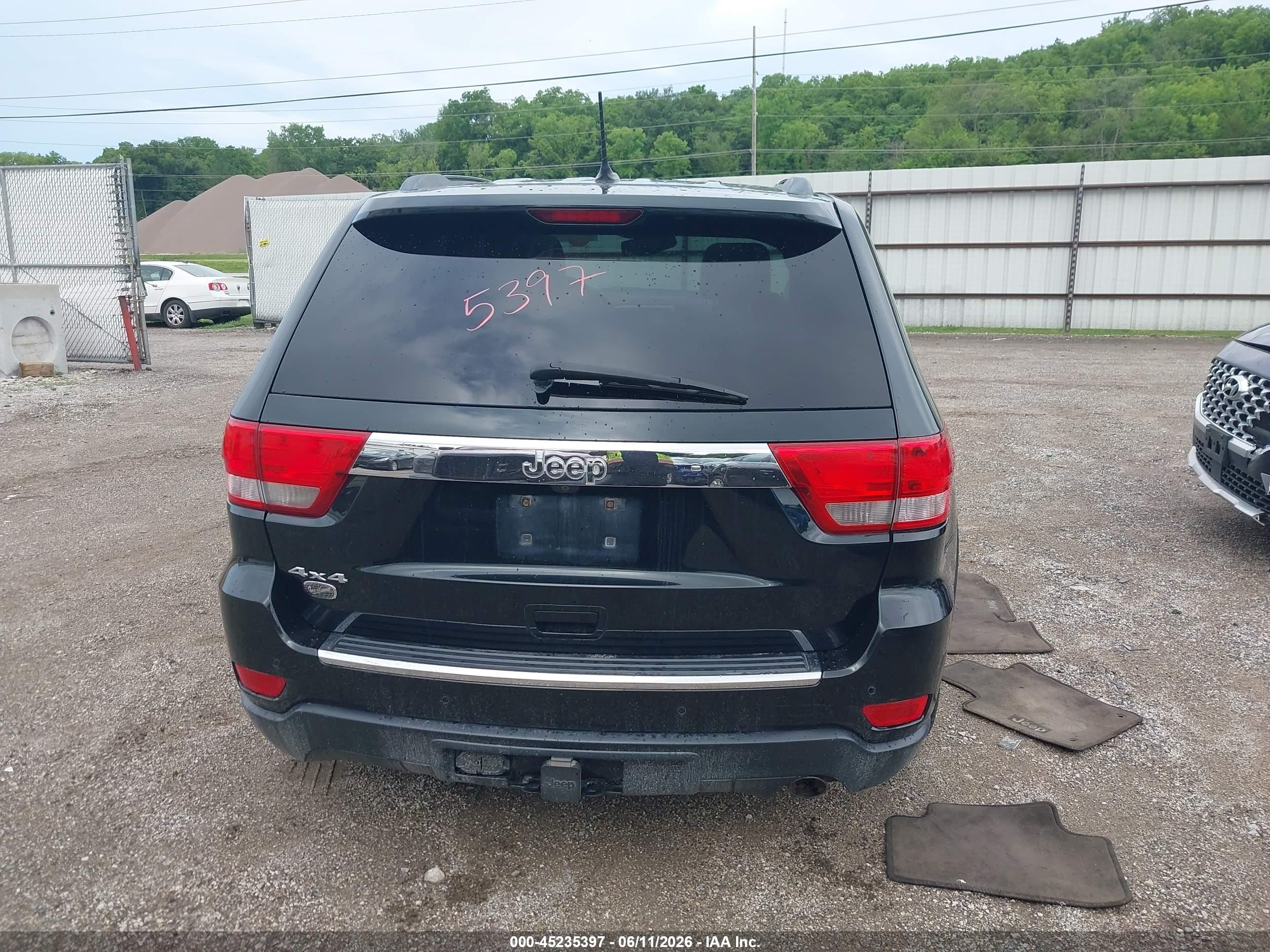 2012 Jeep Grand Cherokee Overland Black vin: 1C4RJFCG4CC272523
