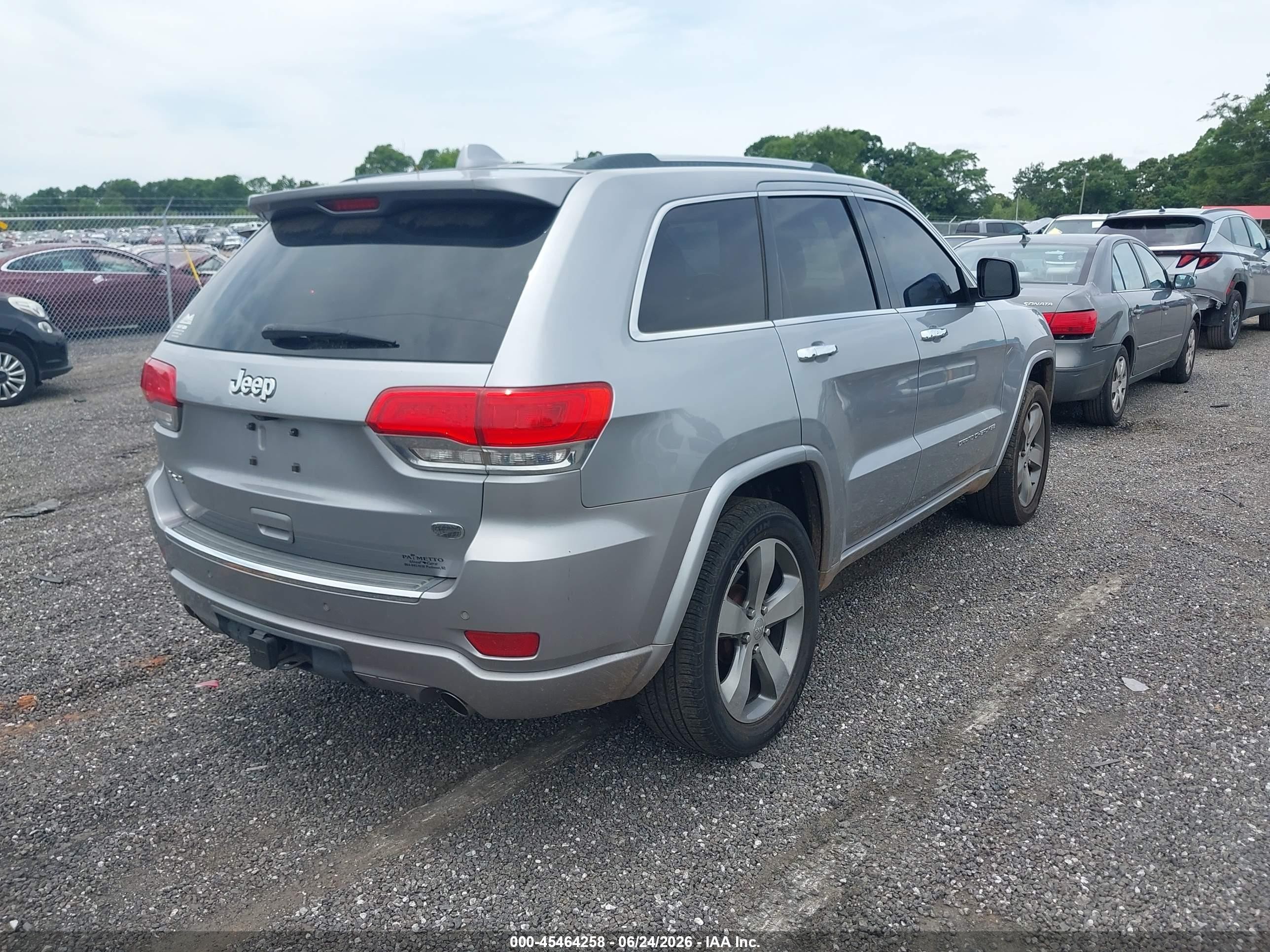 2014 Jeep Grand Cherokee Overland Silver vin: 1C4RJFCG4EC255272