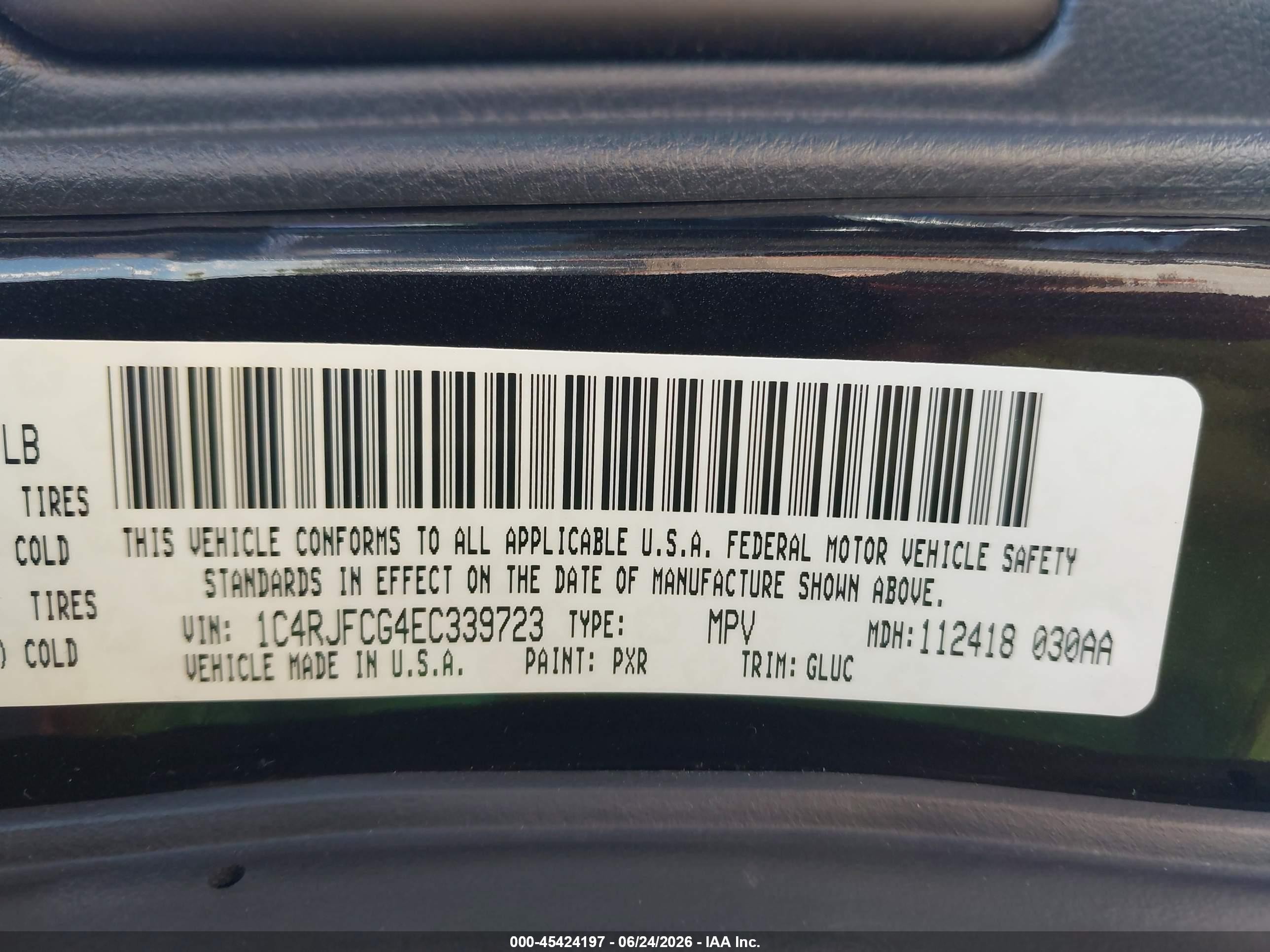 2014 Jeep Grand Cherokee Overland Black vin: 1C4RJFCG4EC339723