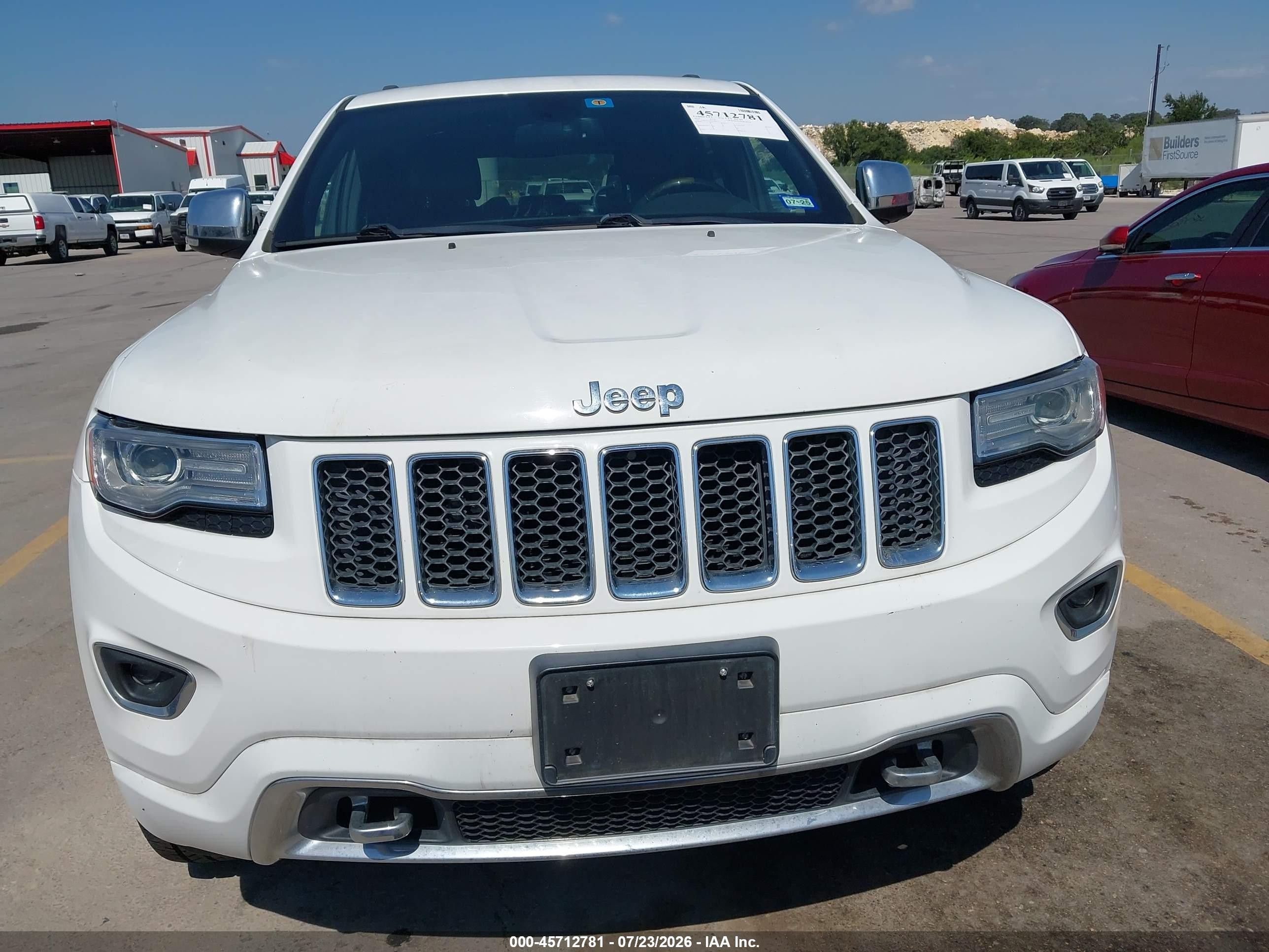 2014 Jeep Grand Cherokee Overland White vin: 1C4RJFCG4EC386427