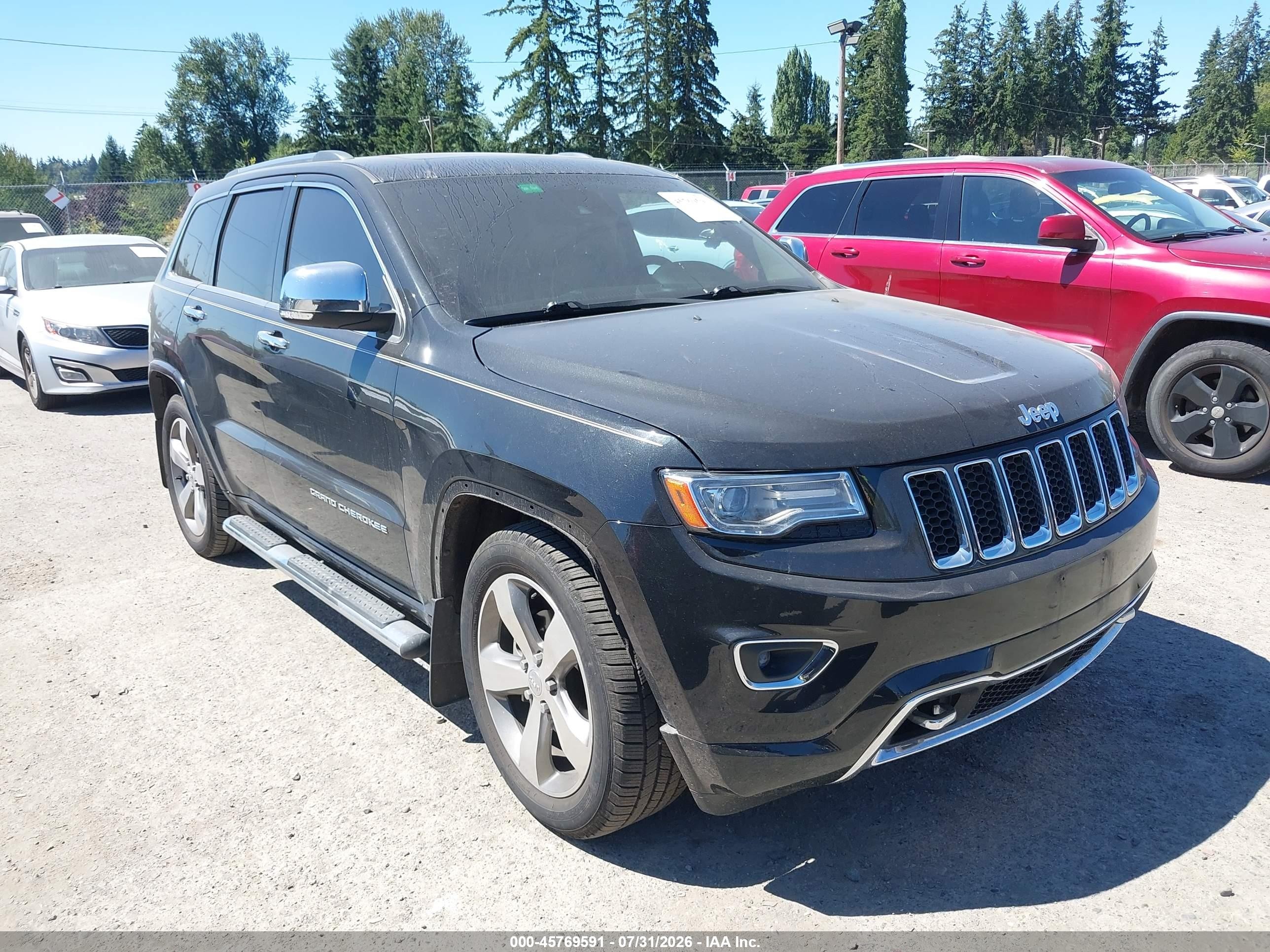 2014 Jeep Grand Cherokee Overland Black vin: 1C4RJFCG4EC460364