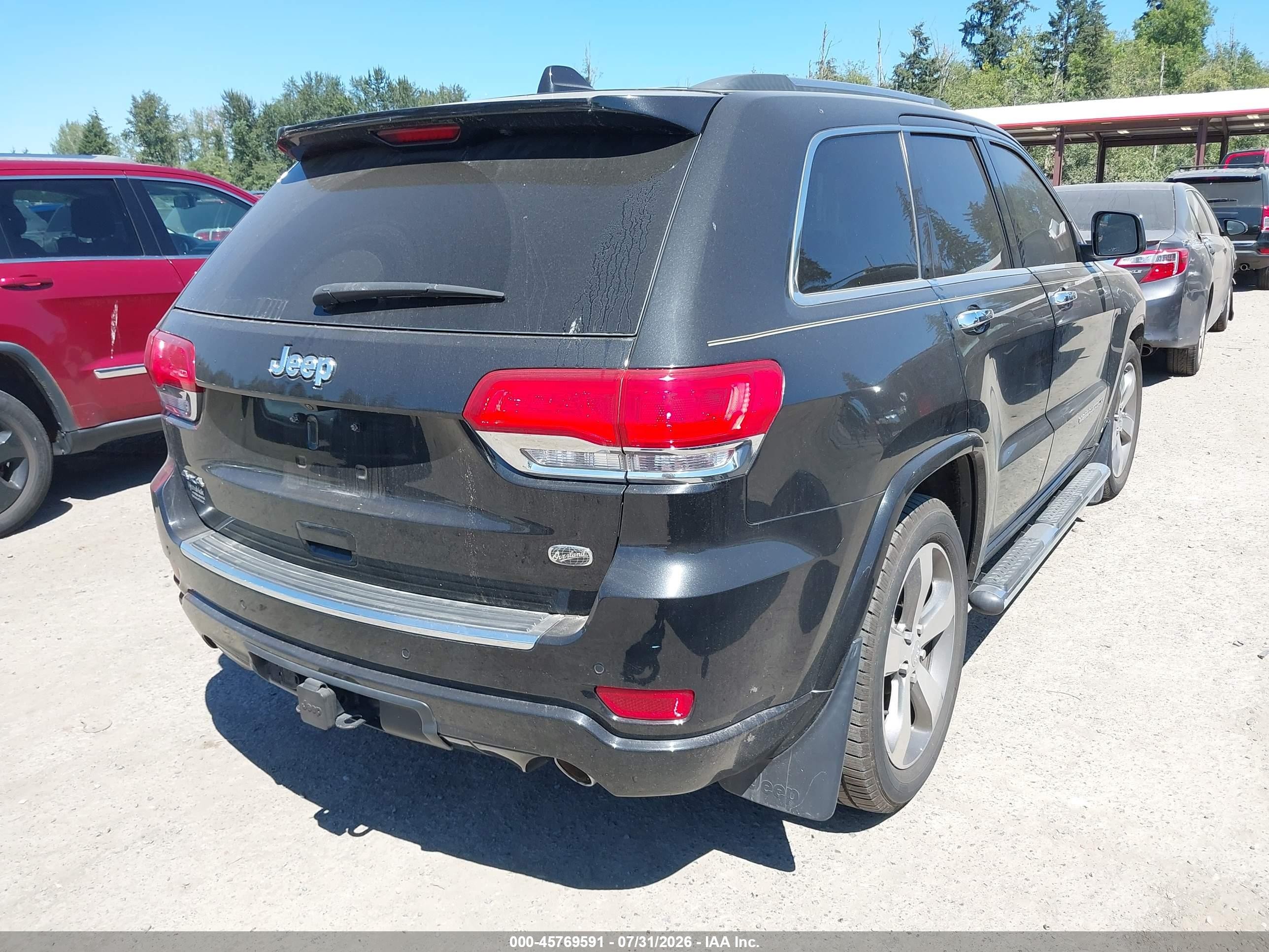 2014 Jeep Grand Cherokee Overland Black vin: 1C4RJFCG4EC460364