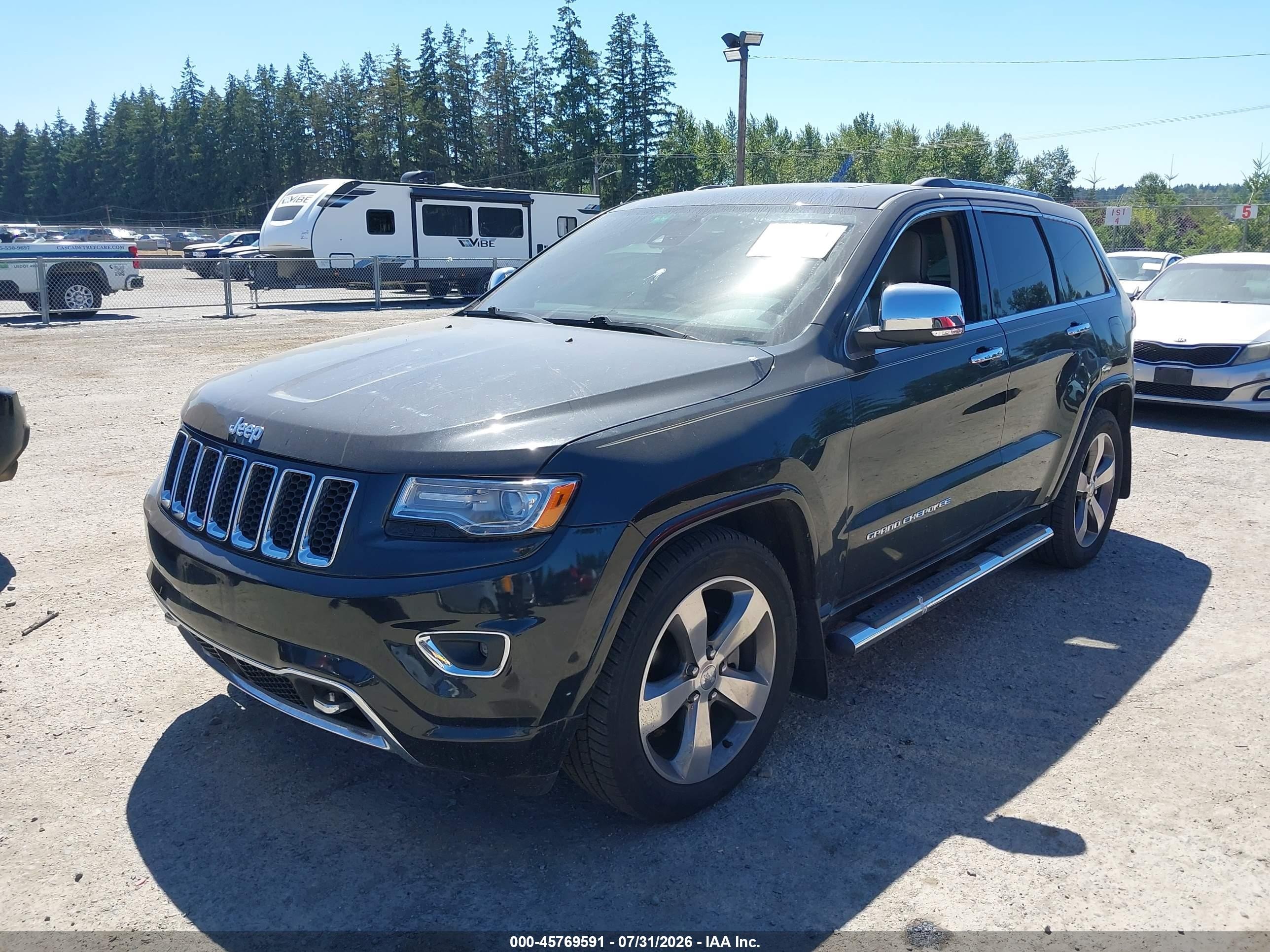 2014 Jeep Grand Cherokee Overland Black vin: 1C4RJFCG4EC460364