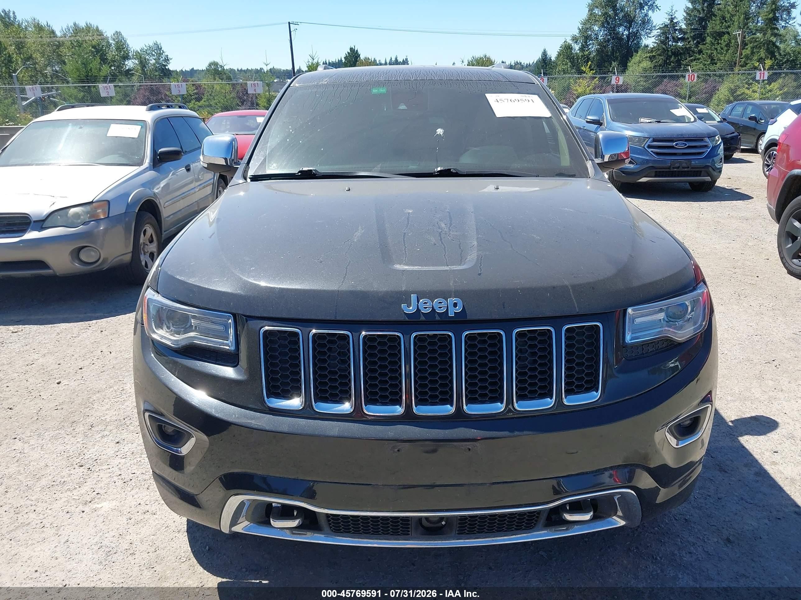 2014 Jeep Grand Cherokee Overland Black vin: 1C4RJFCG4EC460364