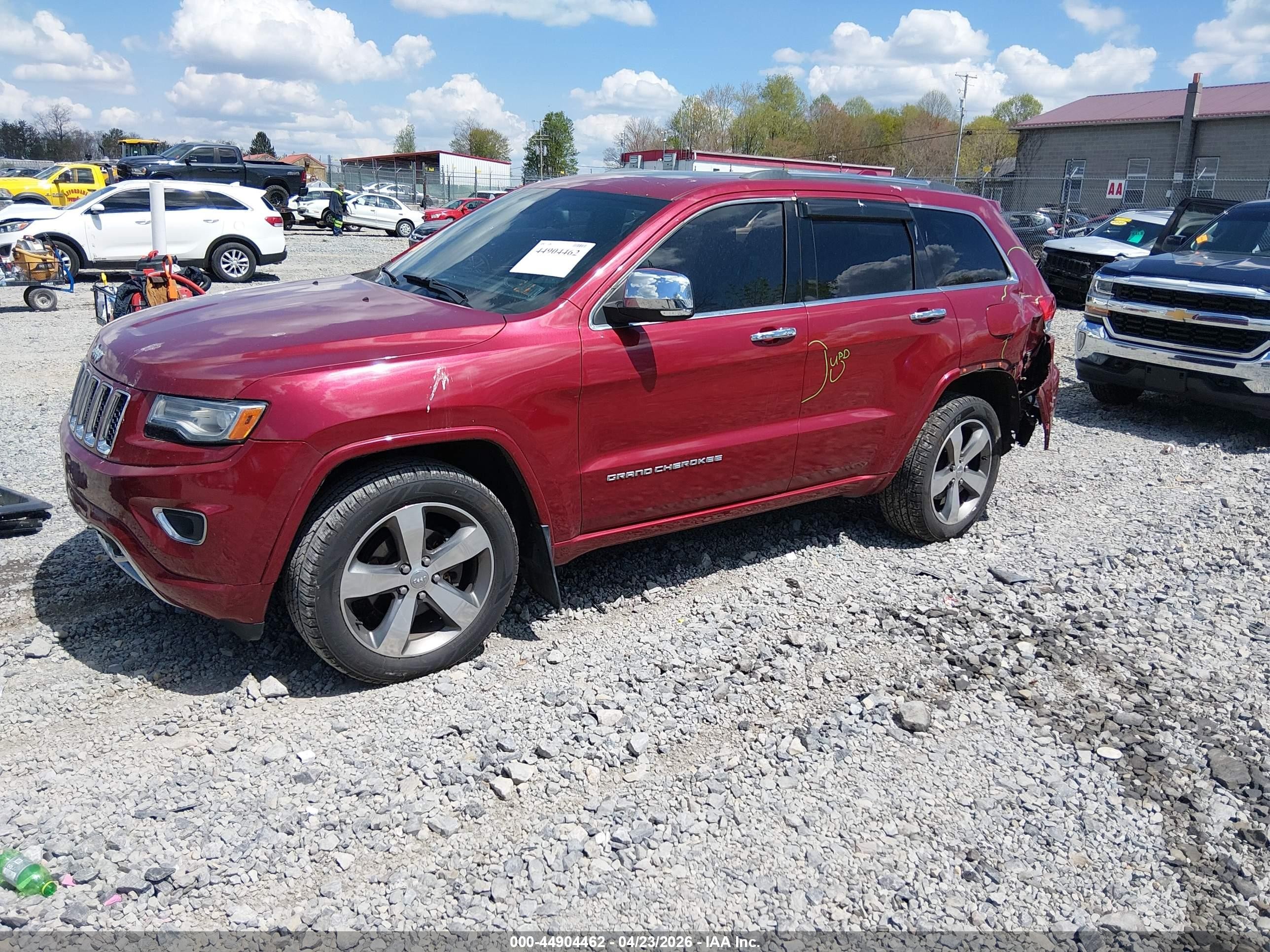 2014 Jeep Grand Cherokee Overland Red vin: 1C4RJFCG4EC554678