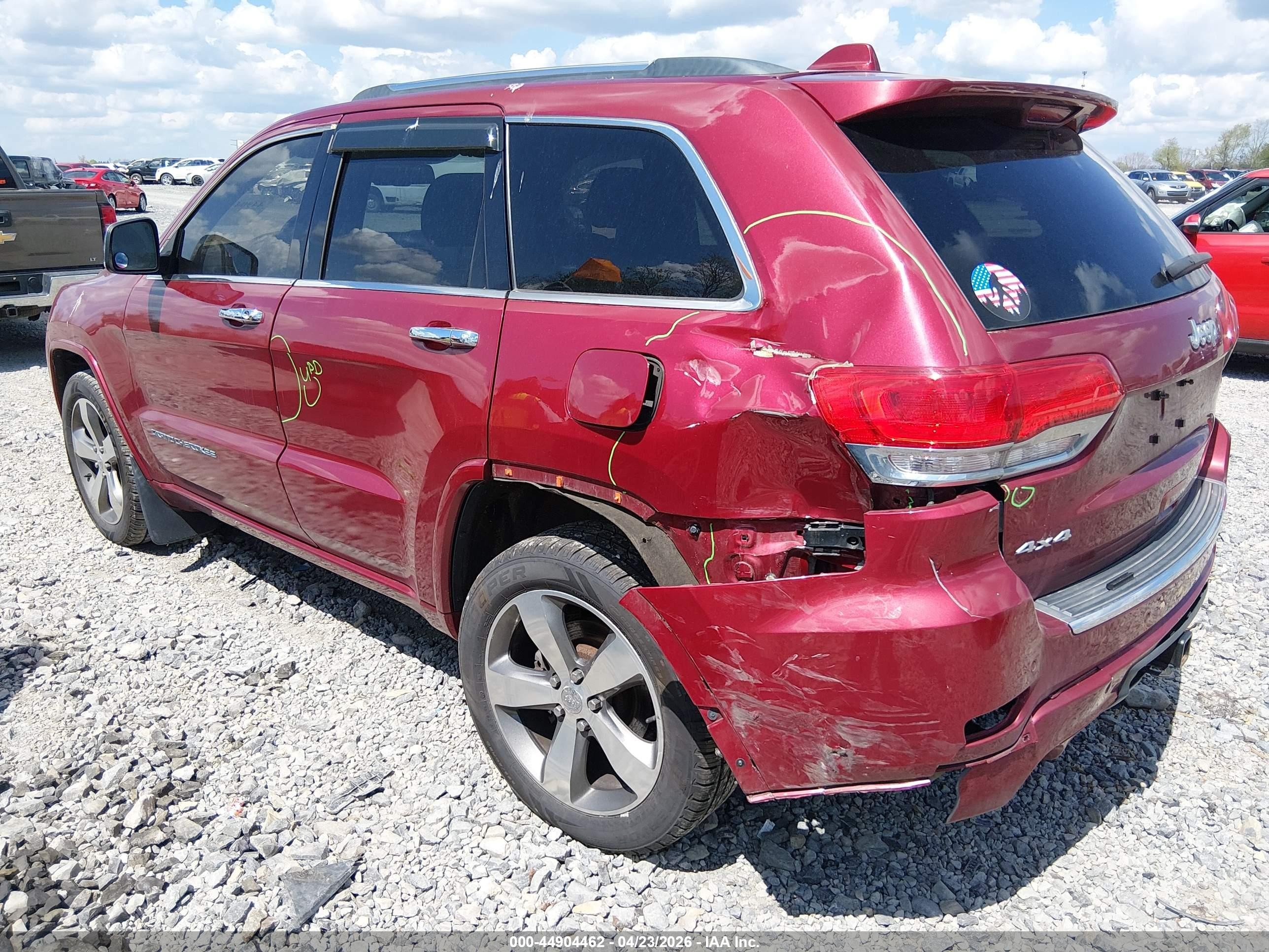 2014 Jeep Grand Cherokee Overland Red vin: 1C4RJFCG4EC554678