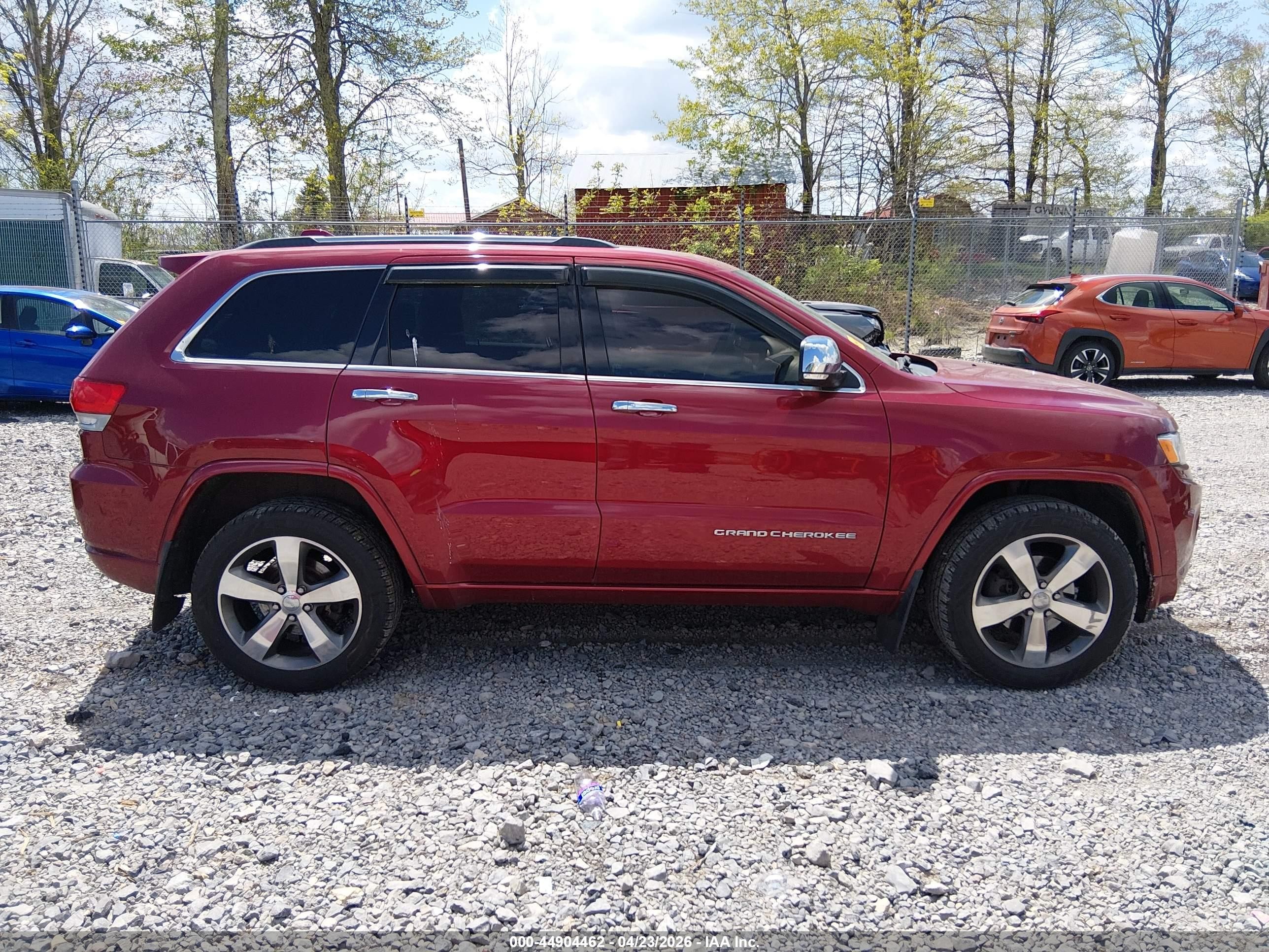 2014 Jeep Grand Cherokee Overland Red vin: 1C4RJFCG4EC554678