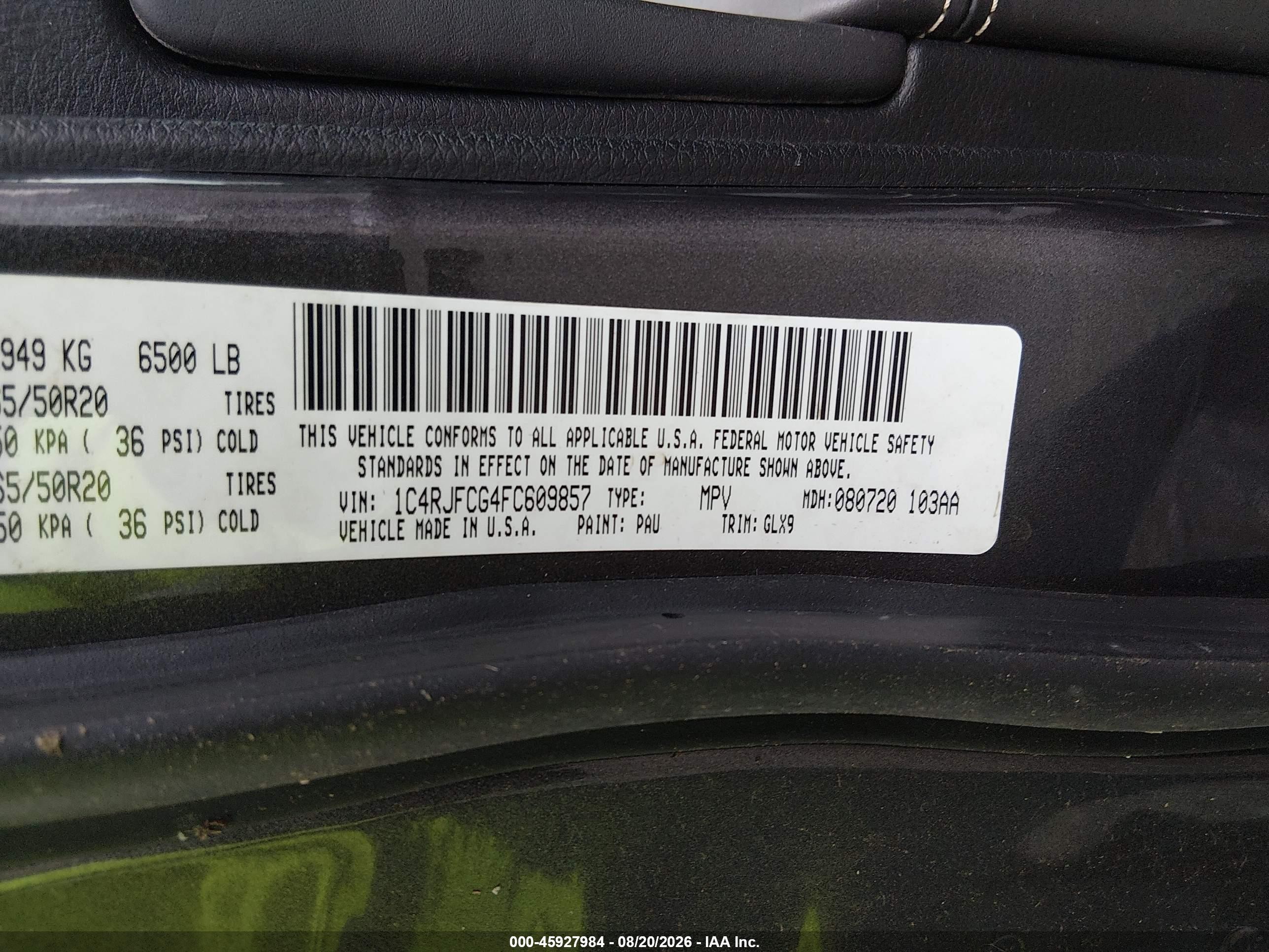 2015 Jeep Grand Cherokee Overland Gray vin: 1C4RJFCG4FC609857