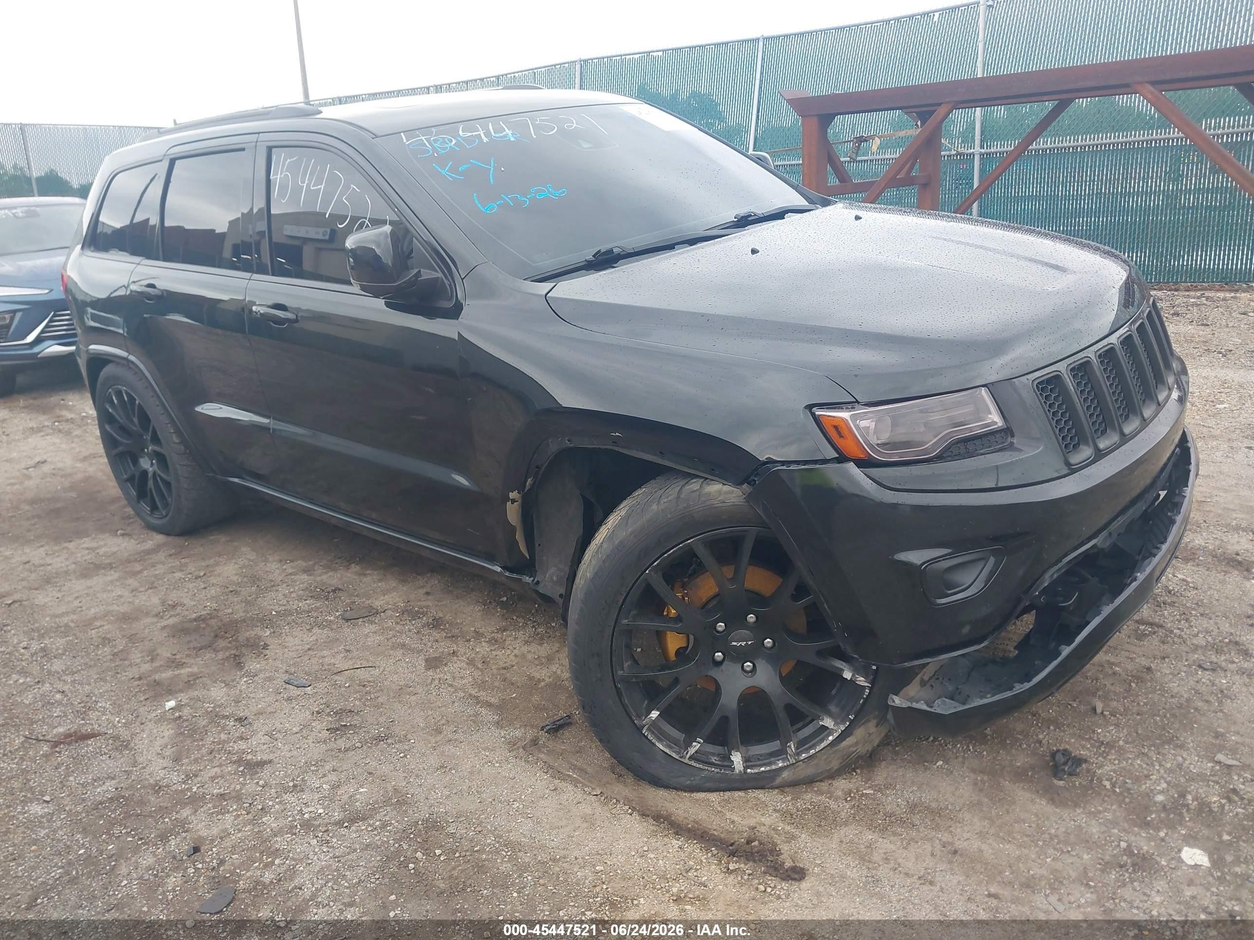 2015 Jeep Grand Cherokee Overland Black vin: 1C4RJFCG4FC756423
