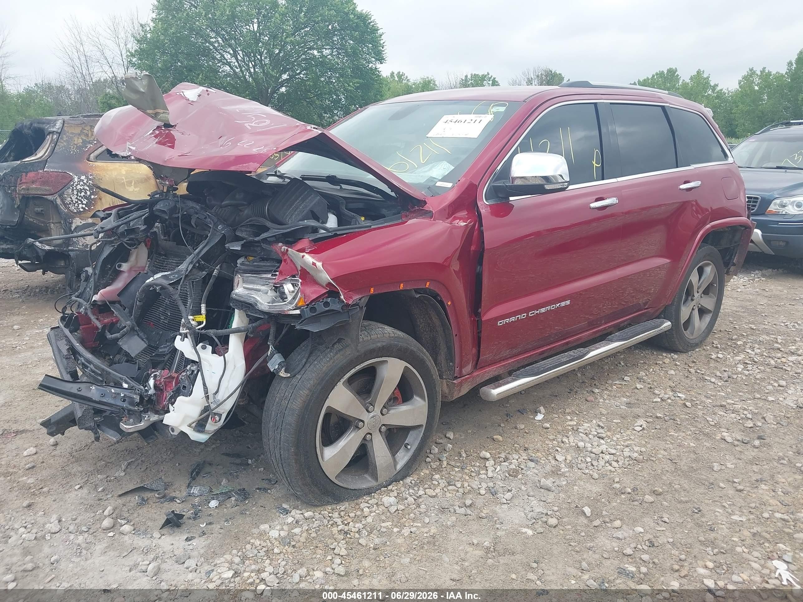 2015 Jeep Grand Cherokee Overland Red vin: 1C4RJFCG4FC821349