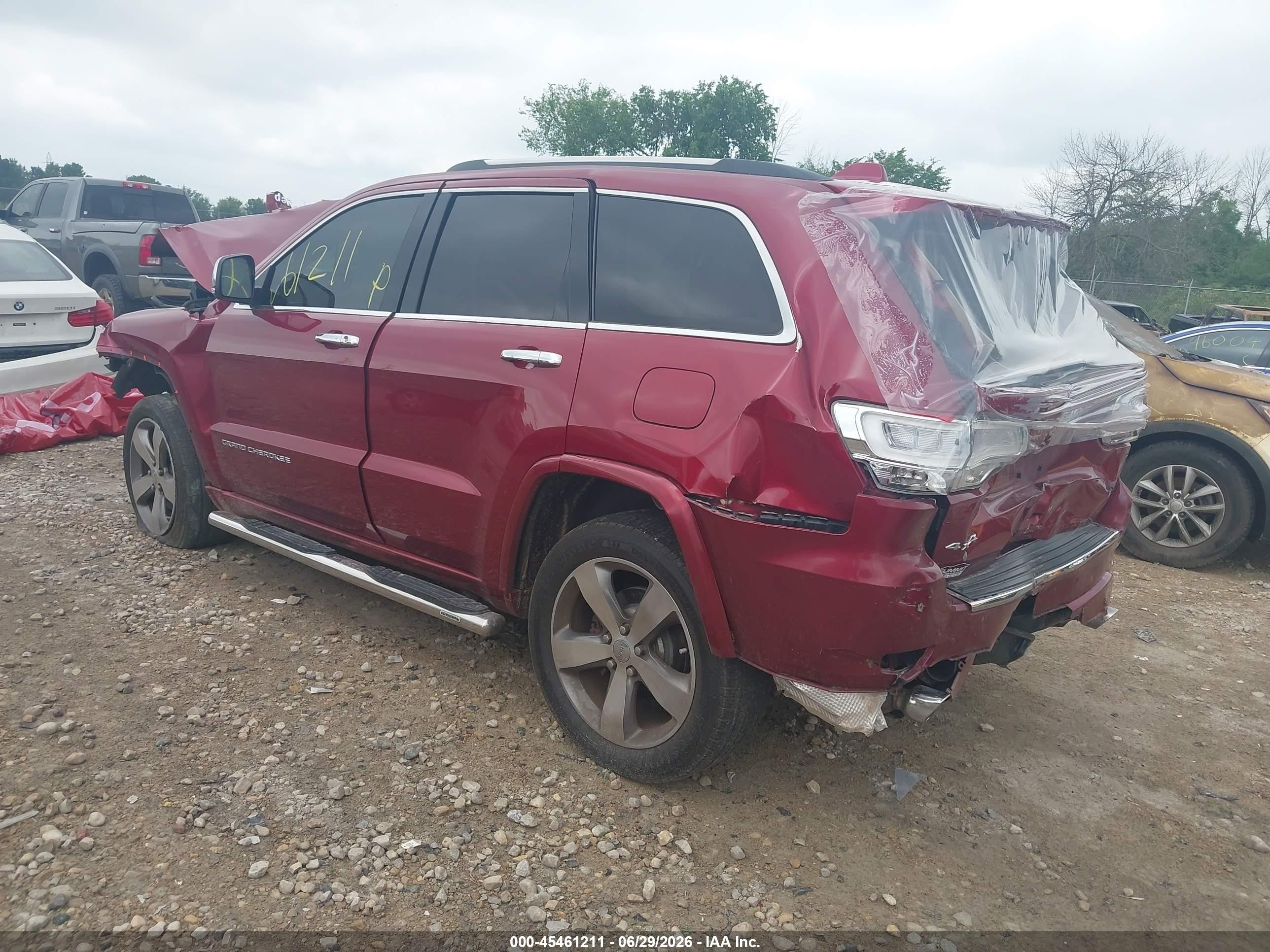 2015 Jeep Grand Cherokee Overland Red vin: 1C4RJFCG4FC821349