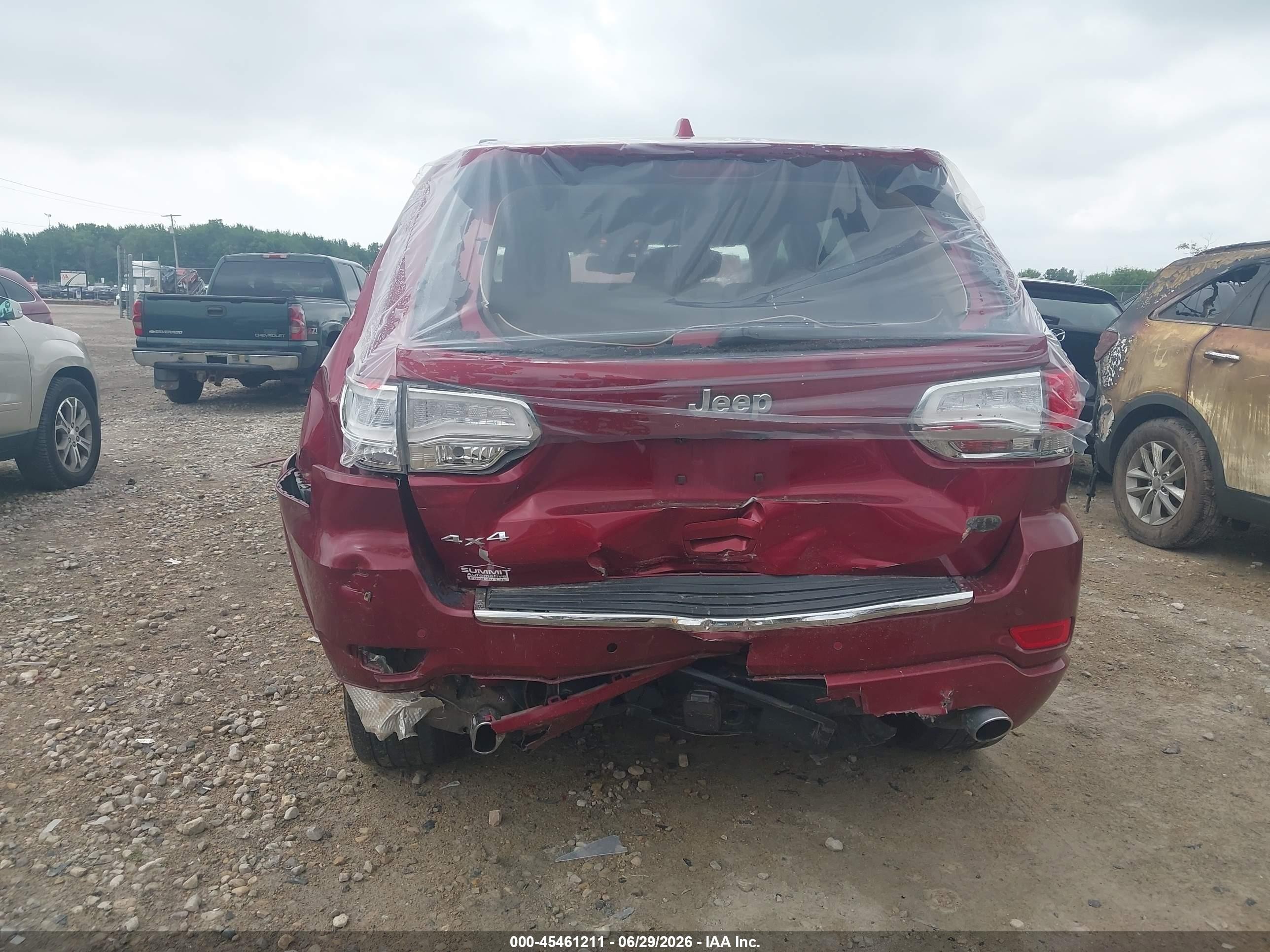 2015 Jeep Grand Cherokee Overland Red vin: 1C4RJFCG4FC821349