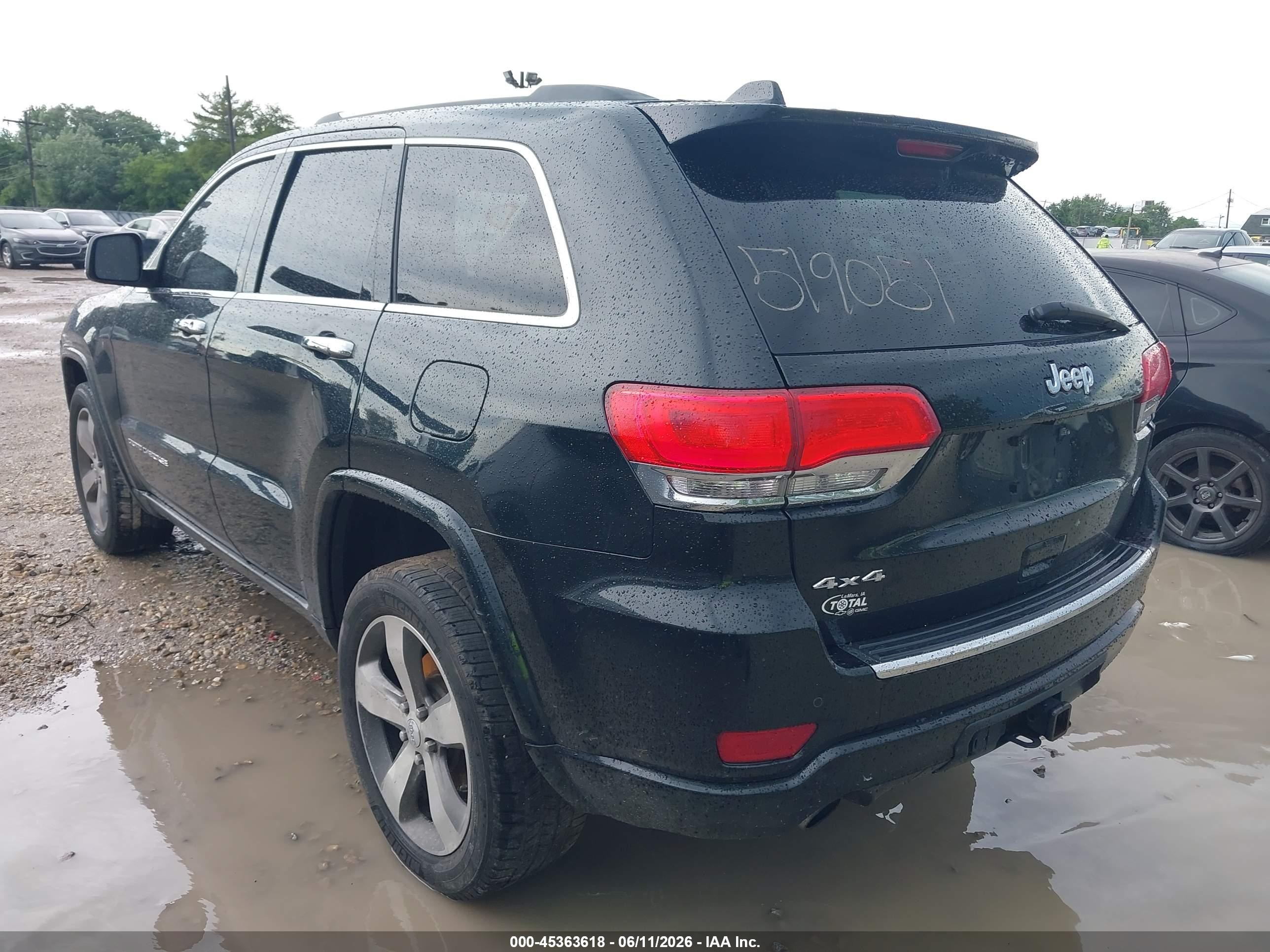 2015 Jeep Grand Cherokee Overland Black vin: 1C4RJFCG4FC905915