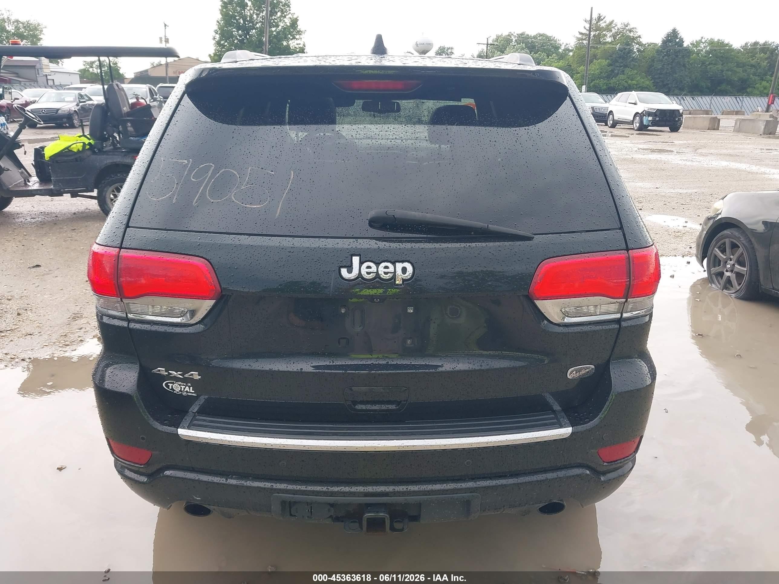 2015 Jeep Grand Cherokee Overland Black vin: 1C4RJFCG4FC905915