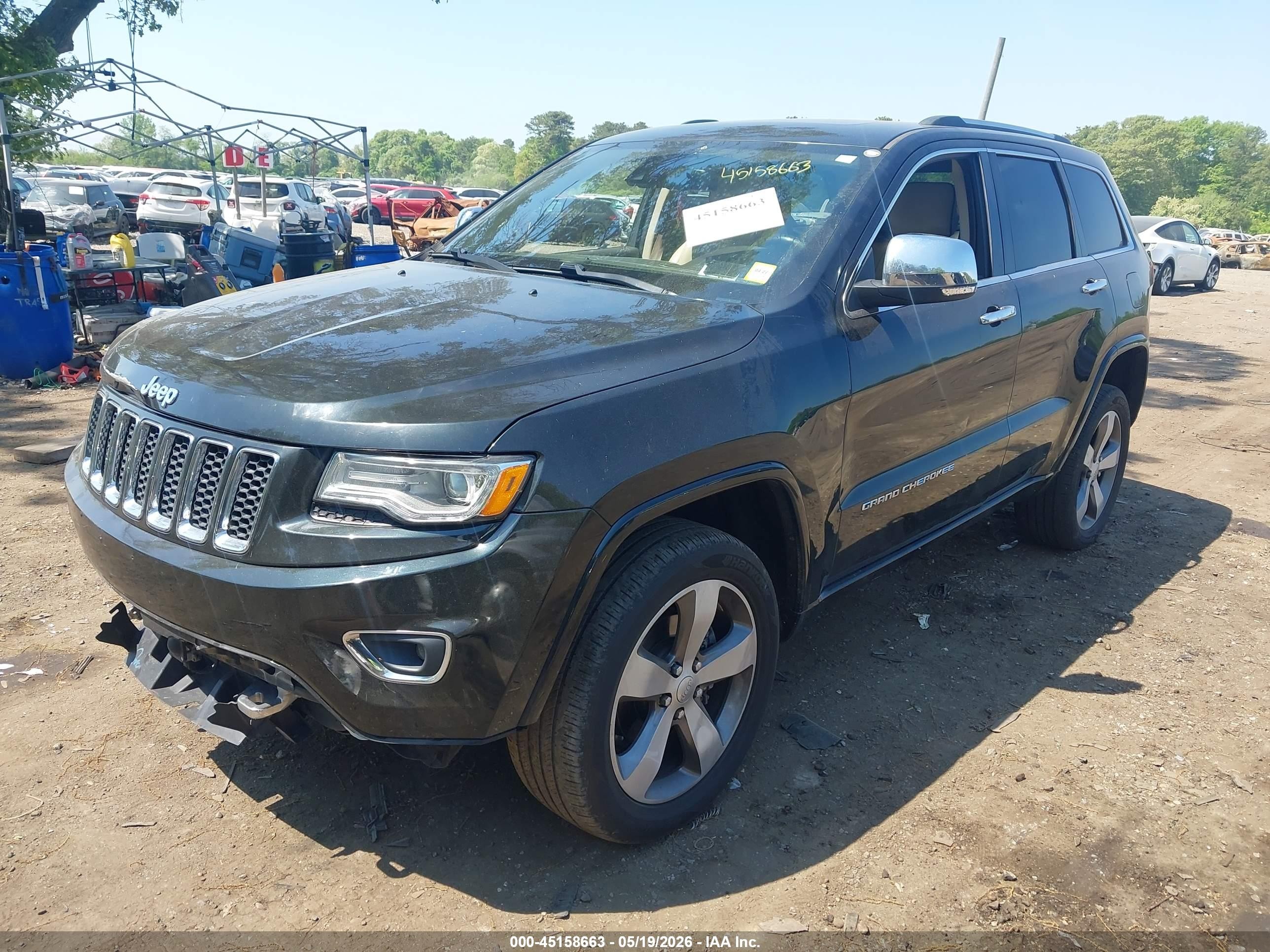 2015 Jeep Grand Cherokee Overland Green vin: 1C4RJFCG4FC956881