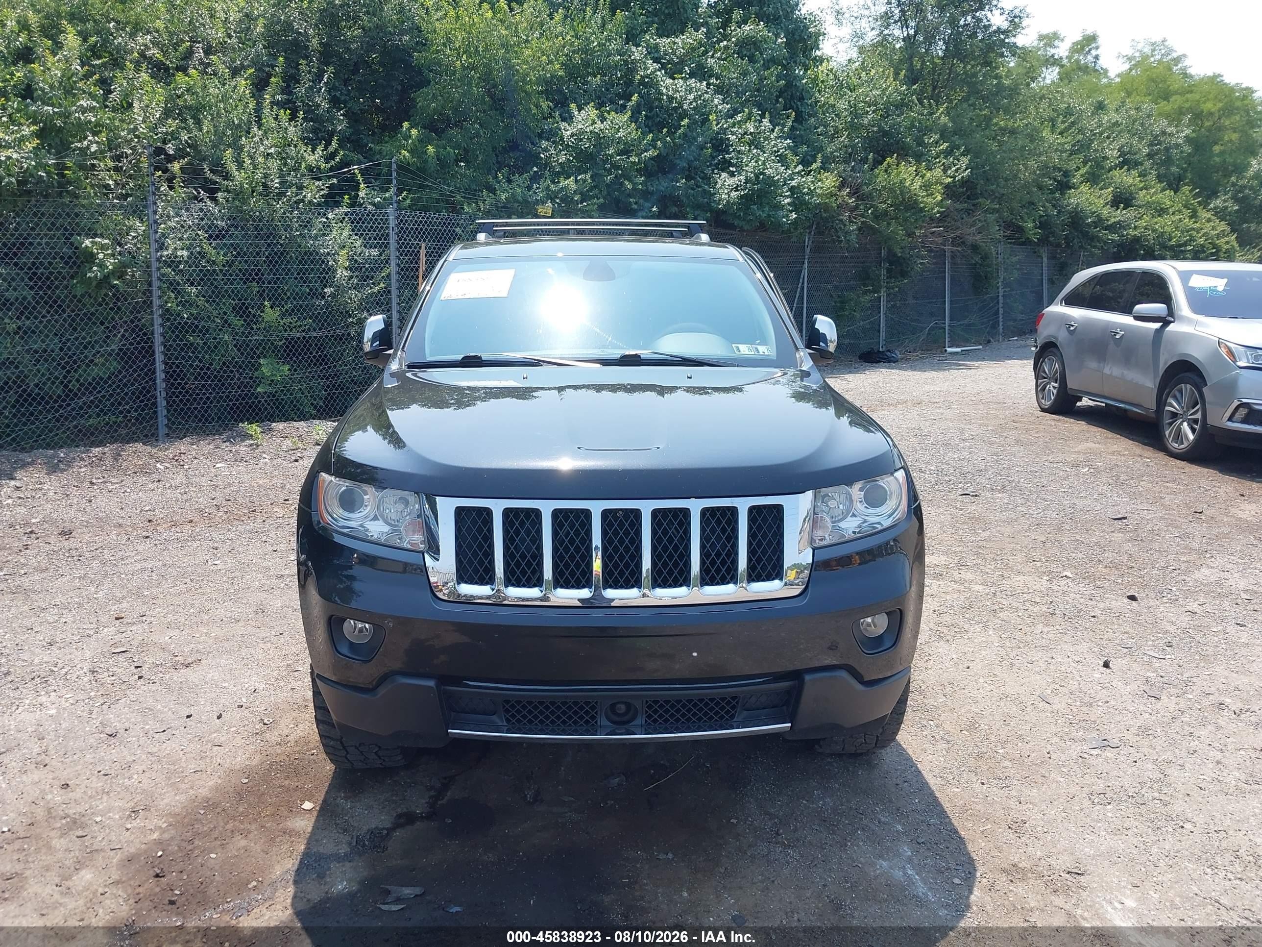 2012 Jeep Grand Cherokee Overland Black vin: 1C4RJFCG5CC292327