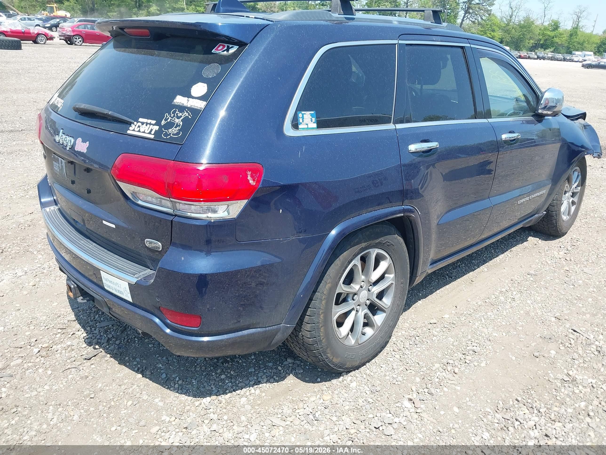 2014 Jeep Grand Cherokee Overland Синий vin: 1C4RJFCG5EC414106