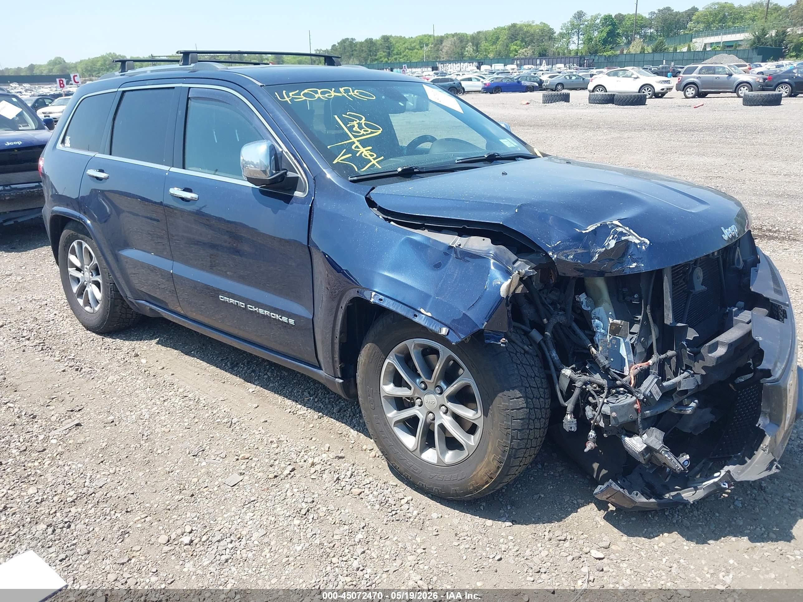2014 Jeep Grand Cherokee Overland Blue vin: 1C4RJFCG5EC414106