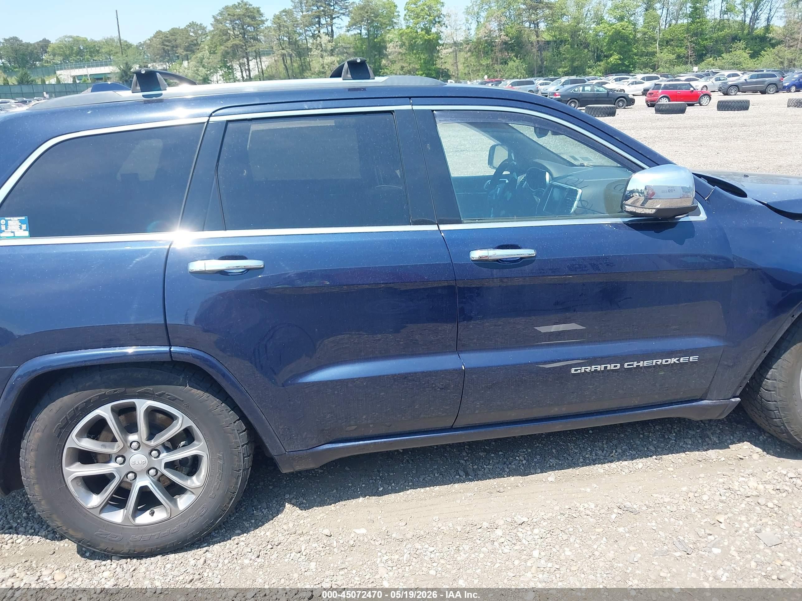 2014 Jeep Grand Cherokee Overland Синий vin: 1C4RJFCG5EC414106