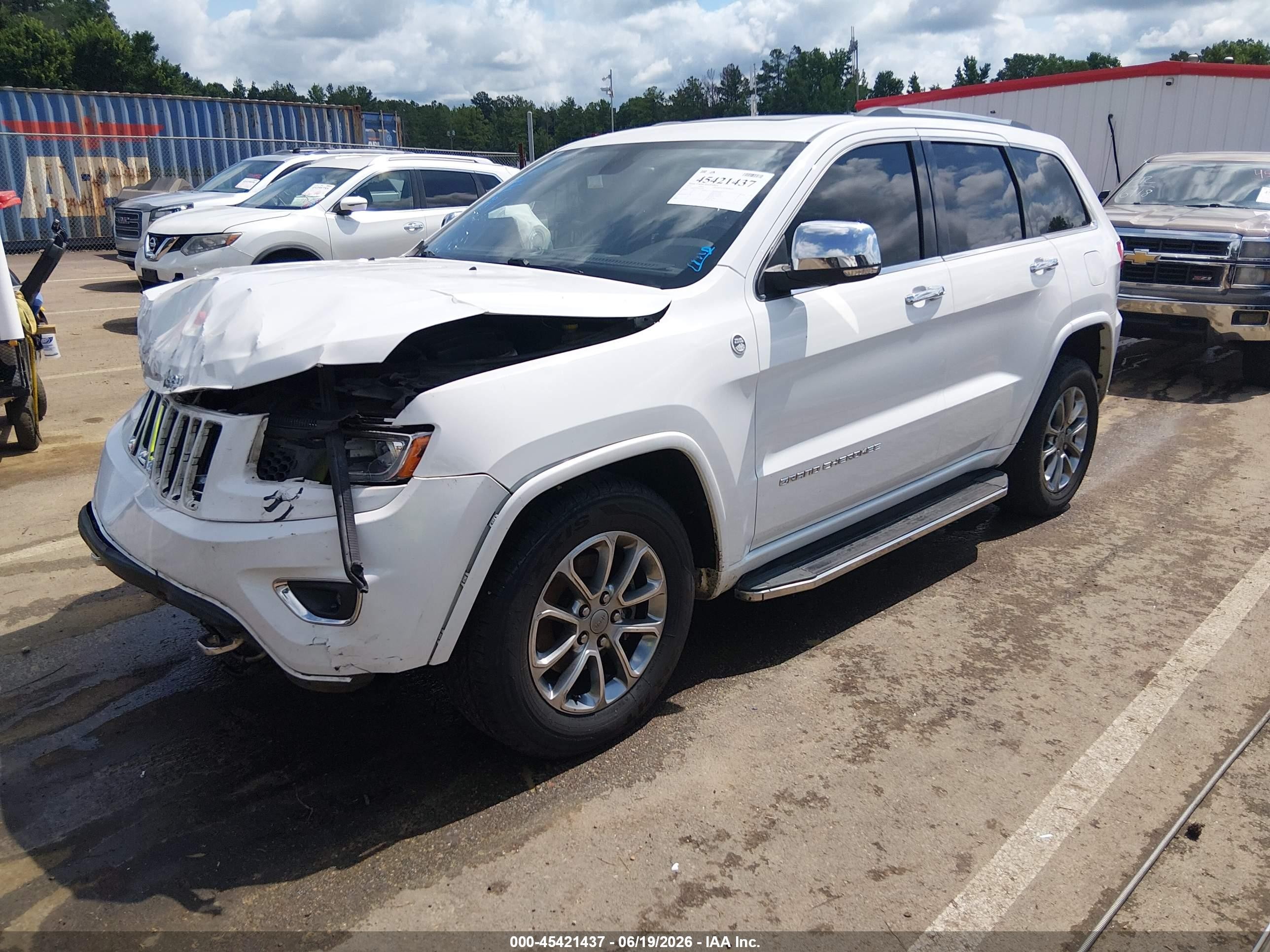 2014 Jeep Grand Cherokee Overland White vin: 1C4RJFCG5EC416390