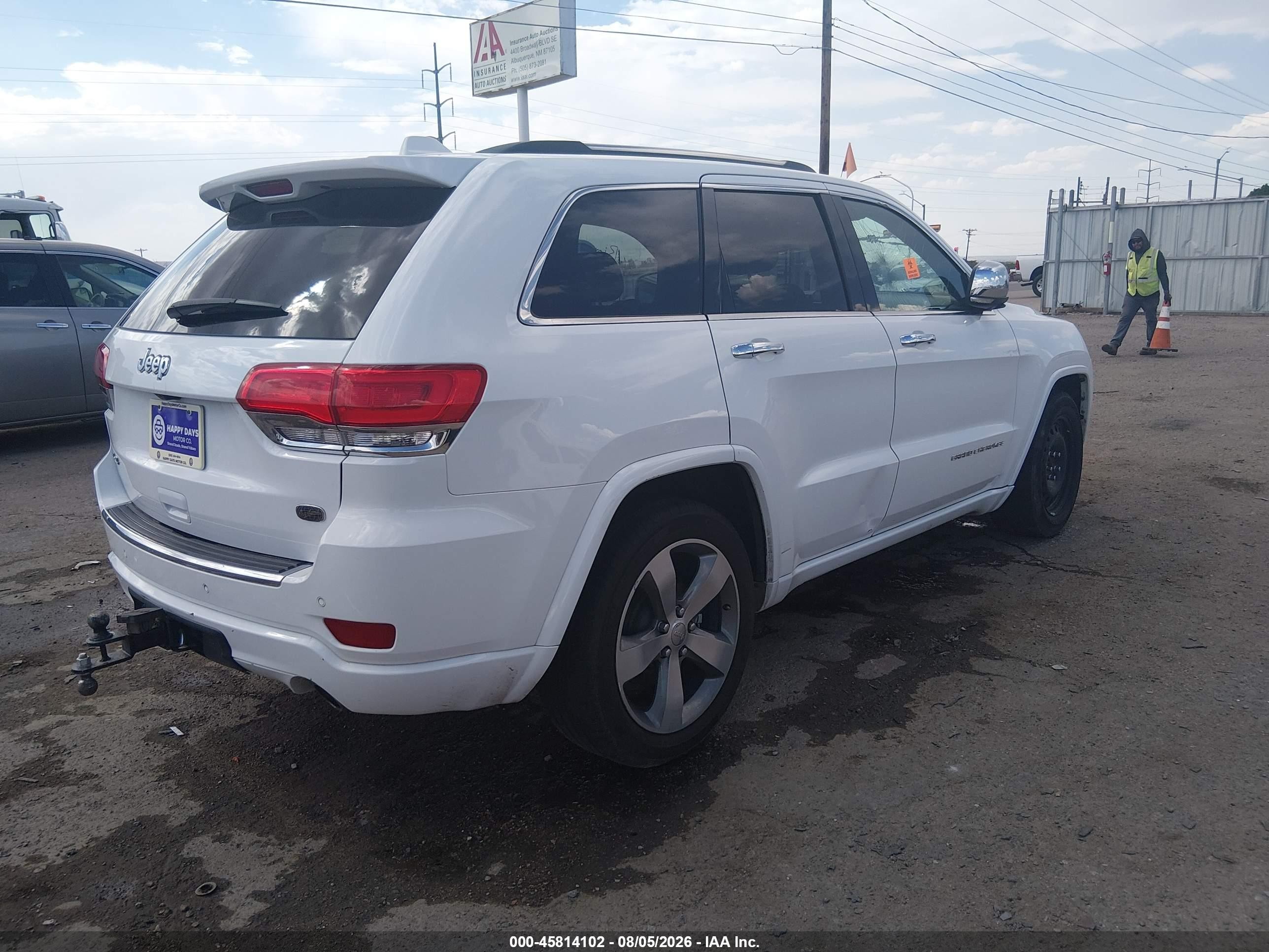 2014 Jeep Grand Cherokee Overland White vin: 1C4RJFCG5EC479733