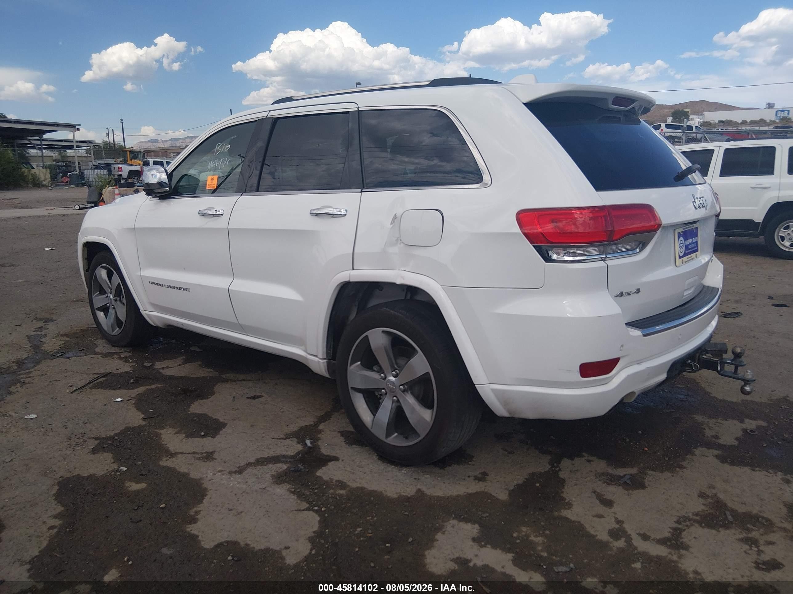 2014 Jeep Grand Cherokee Overland White vin: 1C4RJFCG5EC479733